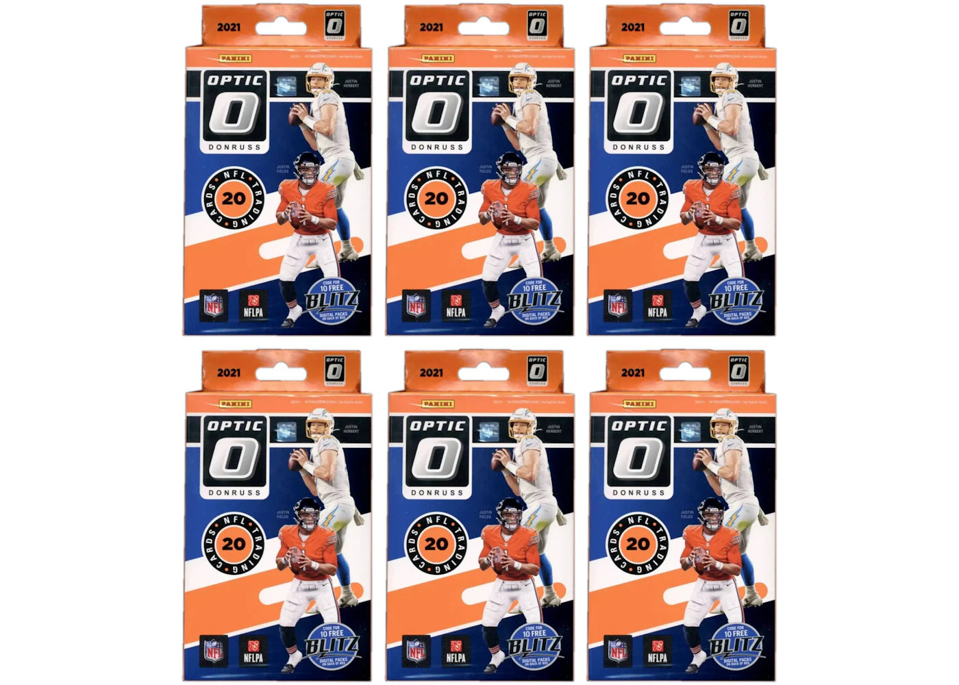 2021 Panini Donruss Optic Football Hanger Box (Blue Scope Parallels) 6x Lot