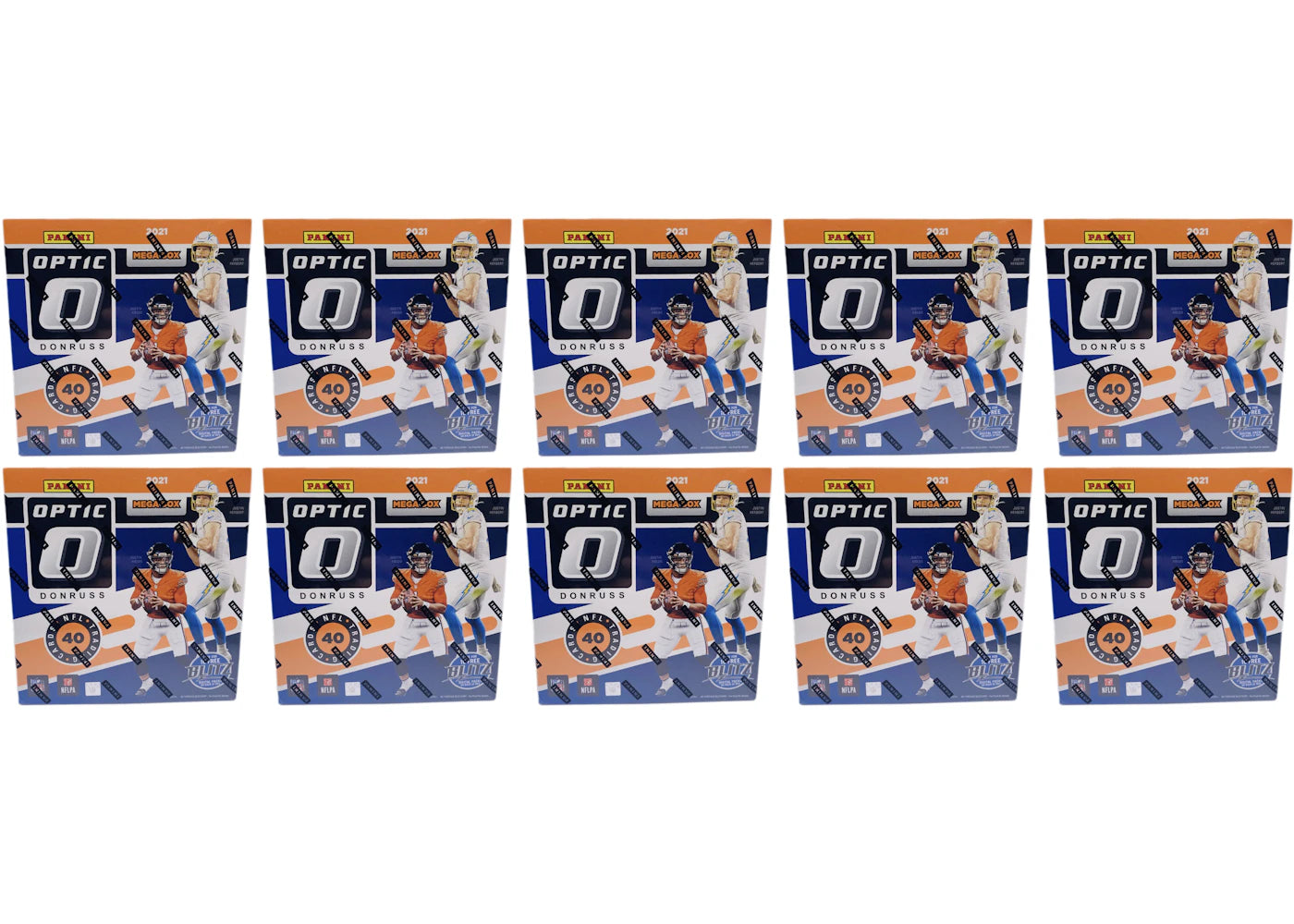 2021 Panini Donruss Optic Football Mega Box (Blue Hyper Parallels) 10x Lot
