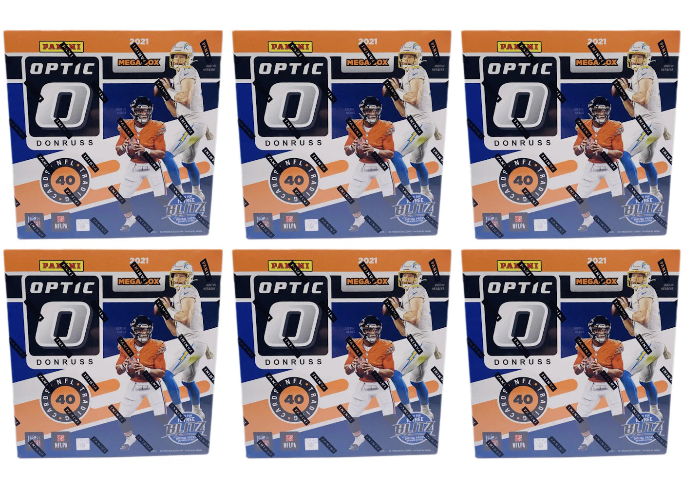 2021 Panini Donruss Optic Football Mega Box (Blue Hyper Parallels) 6x Lot