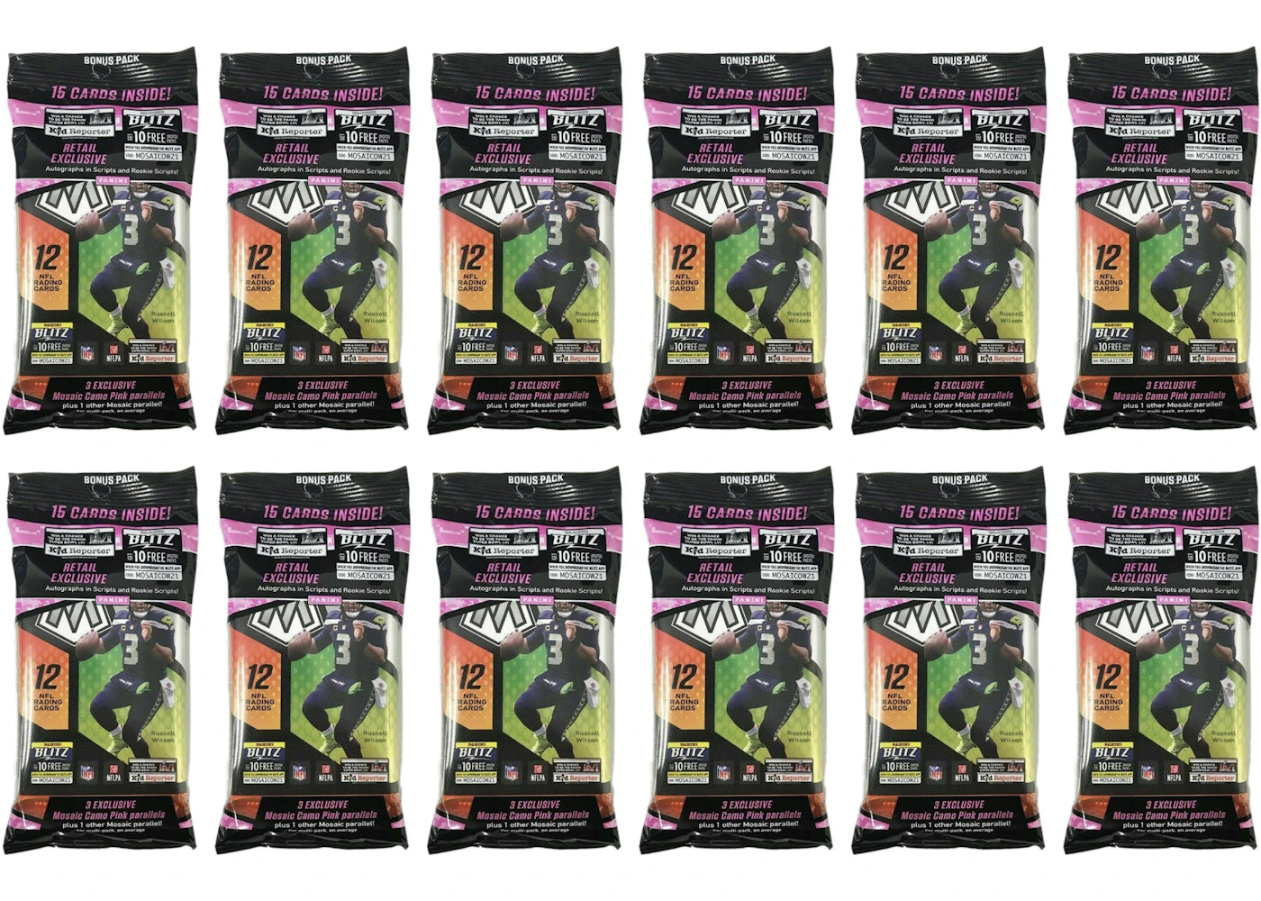 2021 Panini Mosaic Football Cello Pack 12x lot
