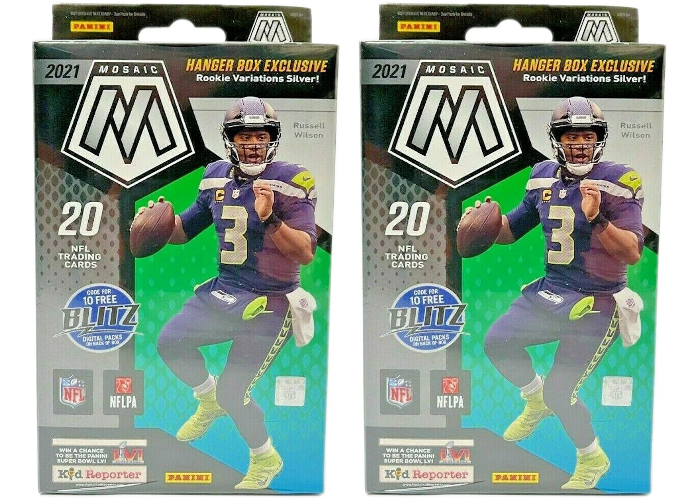 2021 Panini Mosaic Football Hanger Box (Hanger Box Exclusive: Rookie Variations Silver) 2x Lot