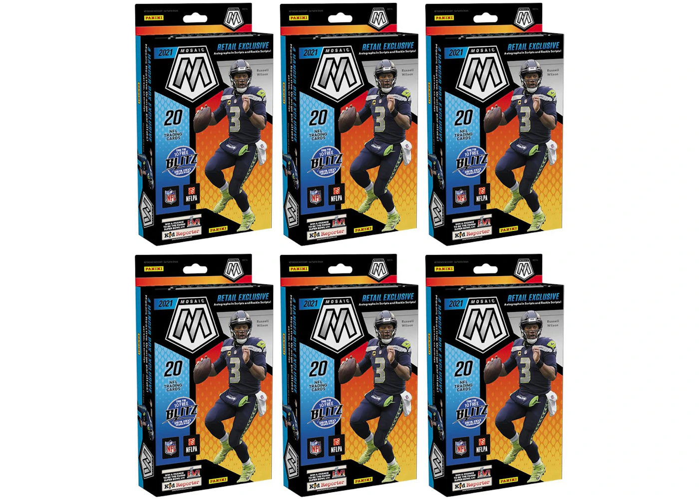 2021 Panini Mosaic Football Hanger Box (Retail Exclusive) 6x Lot