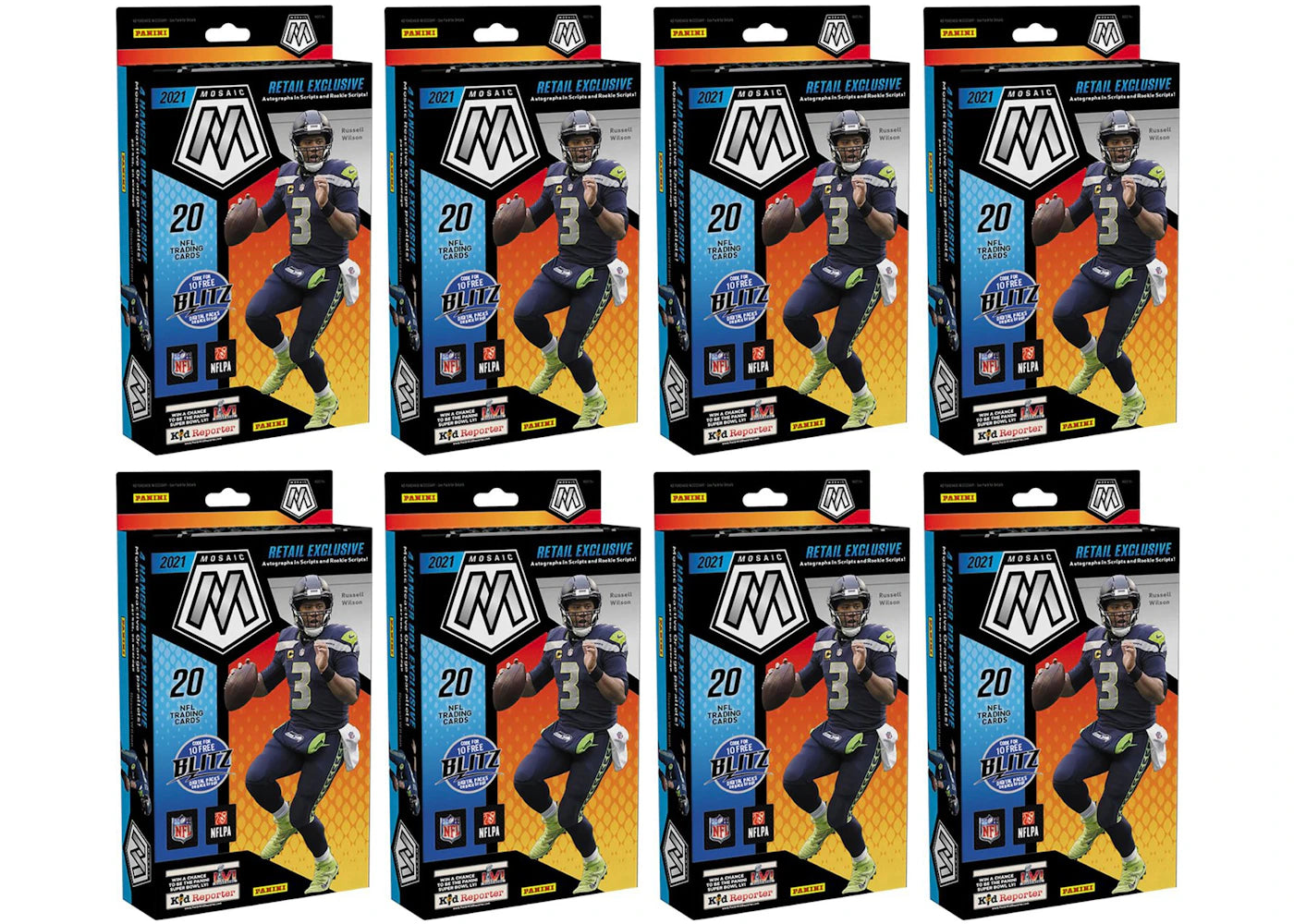 2021 Panini Mosaic Football Hanger Box (Retail Exclusive) 8x Lot