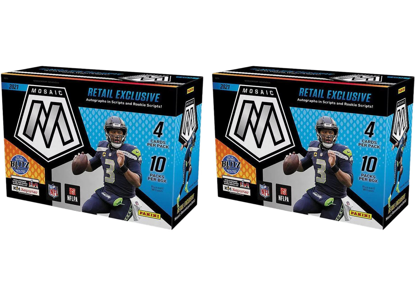 2021 Panini Mosaic Football Mega Box (Target) (Reactive Yellow Parallels) 2x Lot