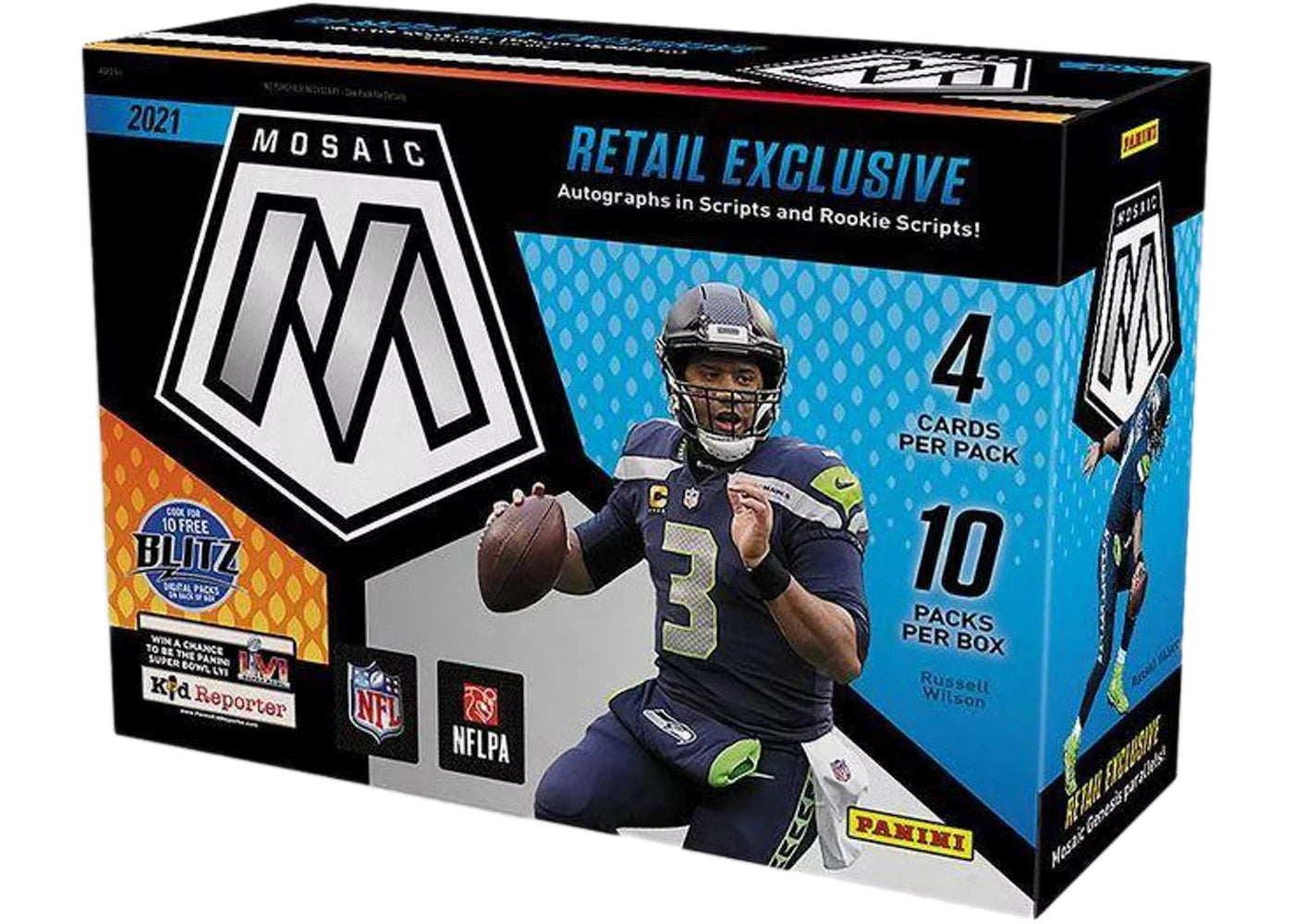 2021 Panini Mosaic Football Mega Box (Target) (Reactive Yellow Parallels)