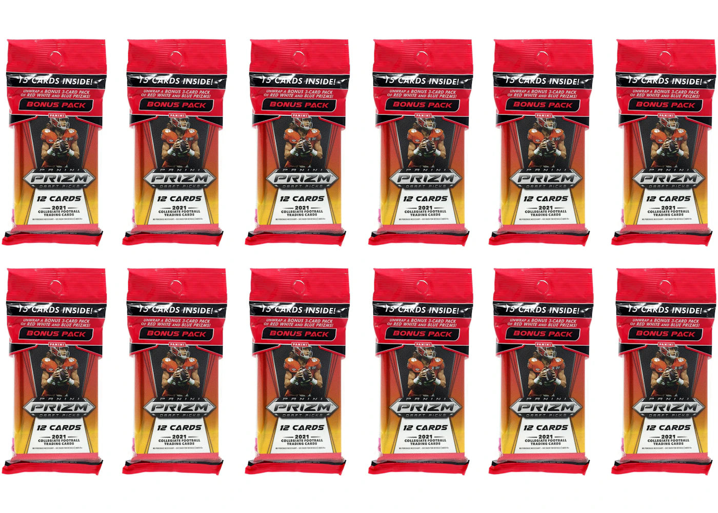 2021 Panini Prizm Draft Picks College Football Cello Pack 12x Lot