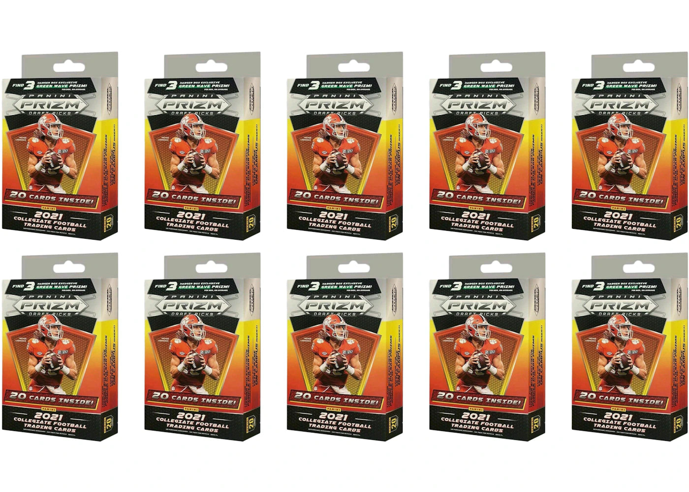 2021 Panini Prizm Draft Picks College Football Hanger Box (Green Wave Prizm) 10x Lot