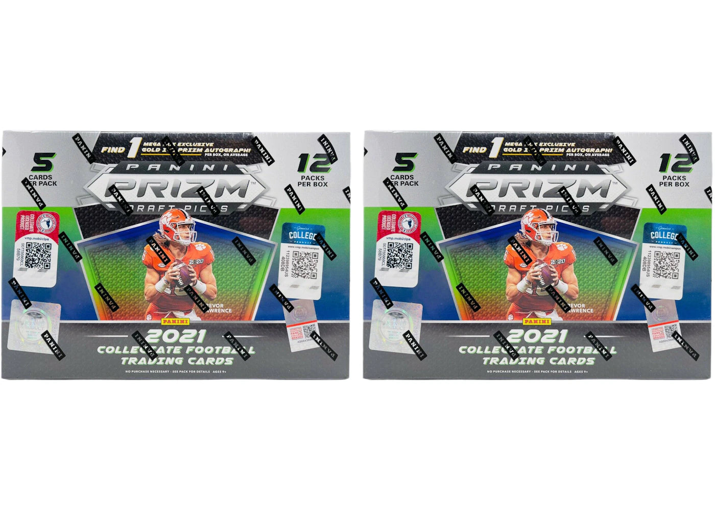 2021 Panini Prizm Draft Picks College Football Mega Box (Gold Ice Prizm) 2x Lot