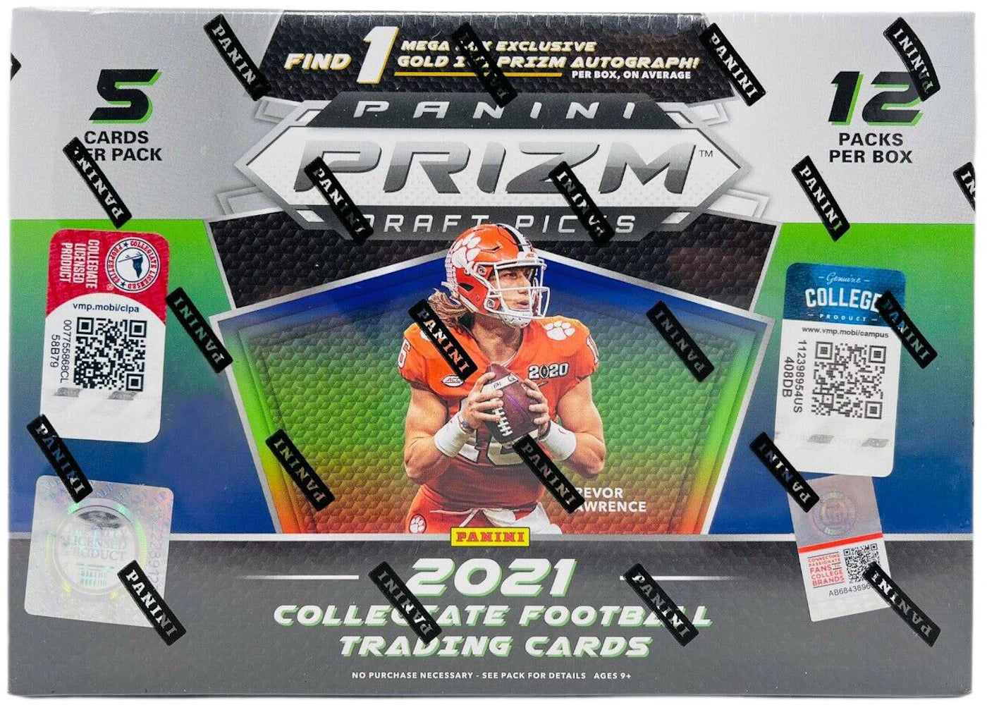 2021 Panini Prizm Draft Picks College Football Mega Box (Gold Ice Prizm)
