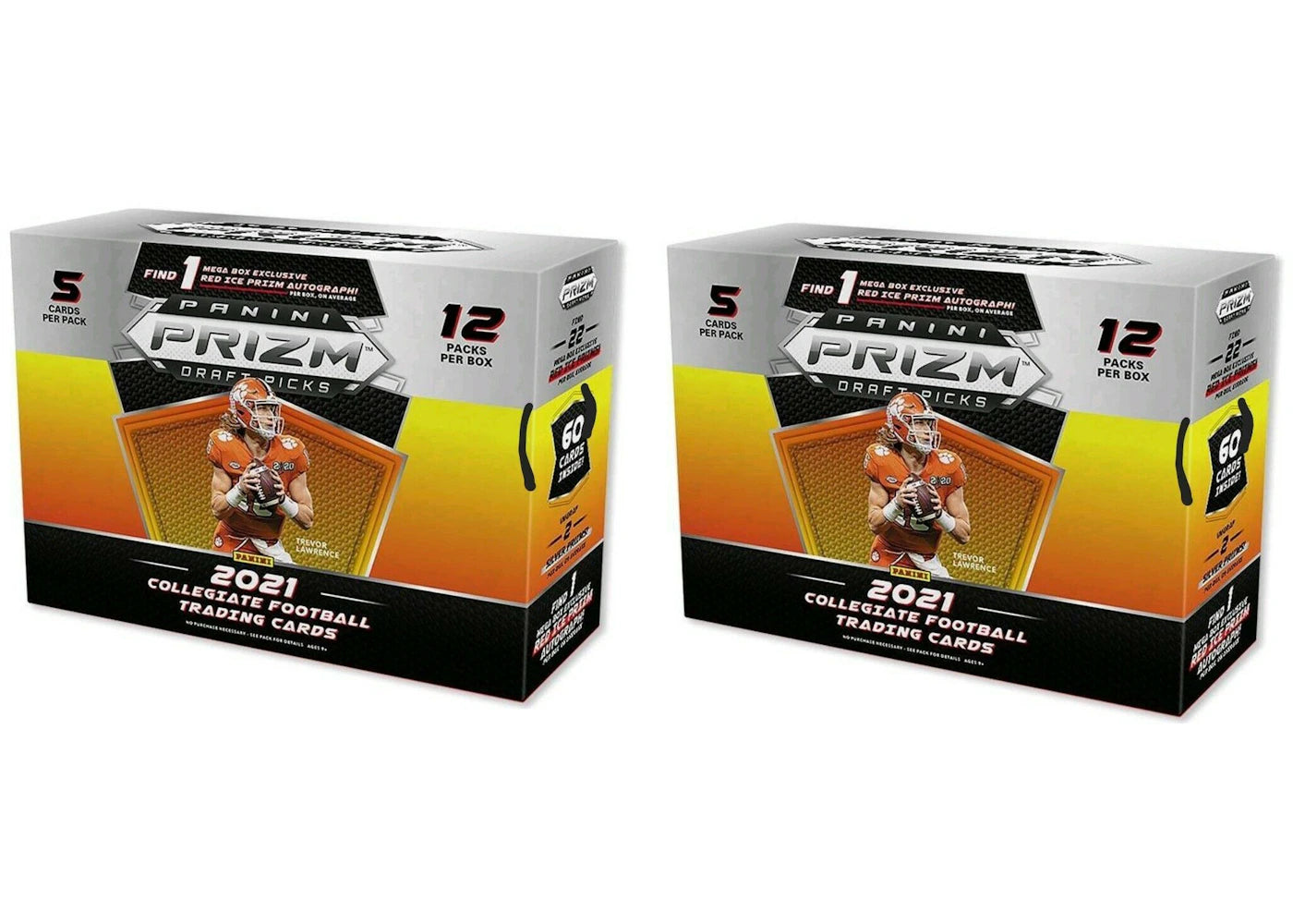 2021 Panini Prizm Draft Picks College Football Mega Box (Red Ice Prizm) 2x Lot