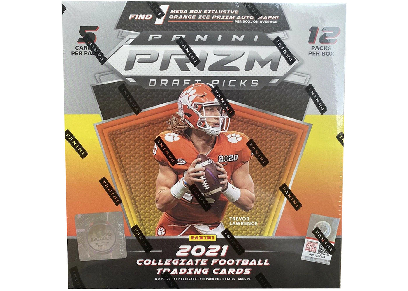 2021 Panini Prizm Draft Picks College Football Mega Box (Orange Ice Prizm)