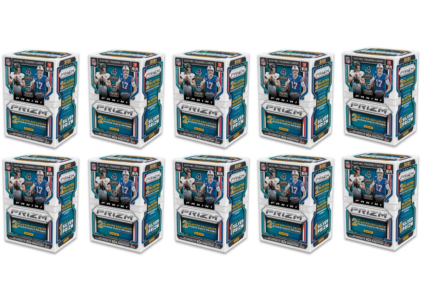2021 Panini Prizm Football Blaster Box (Disco Prizms) 10x Lot