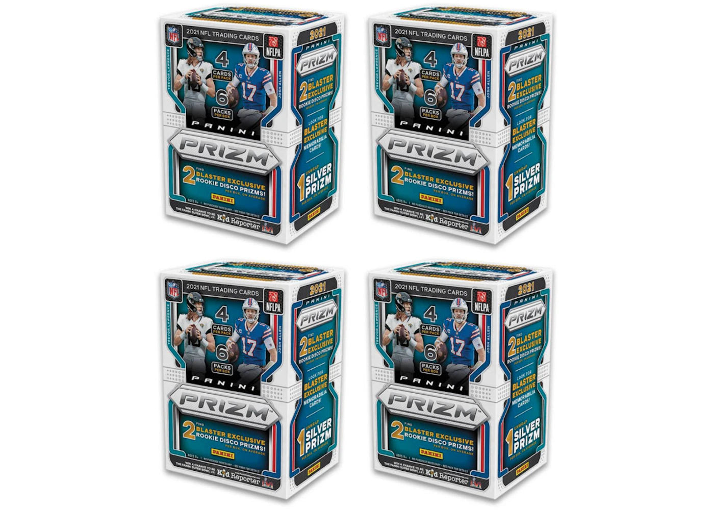 2021 Panini Prizm Football Blaster Box (Disco Prizms) 4x Lot