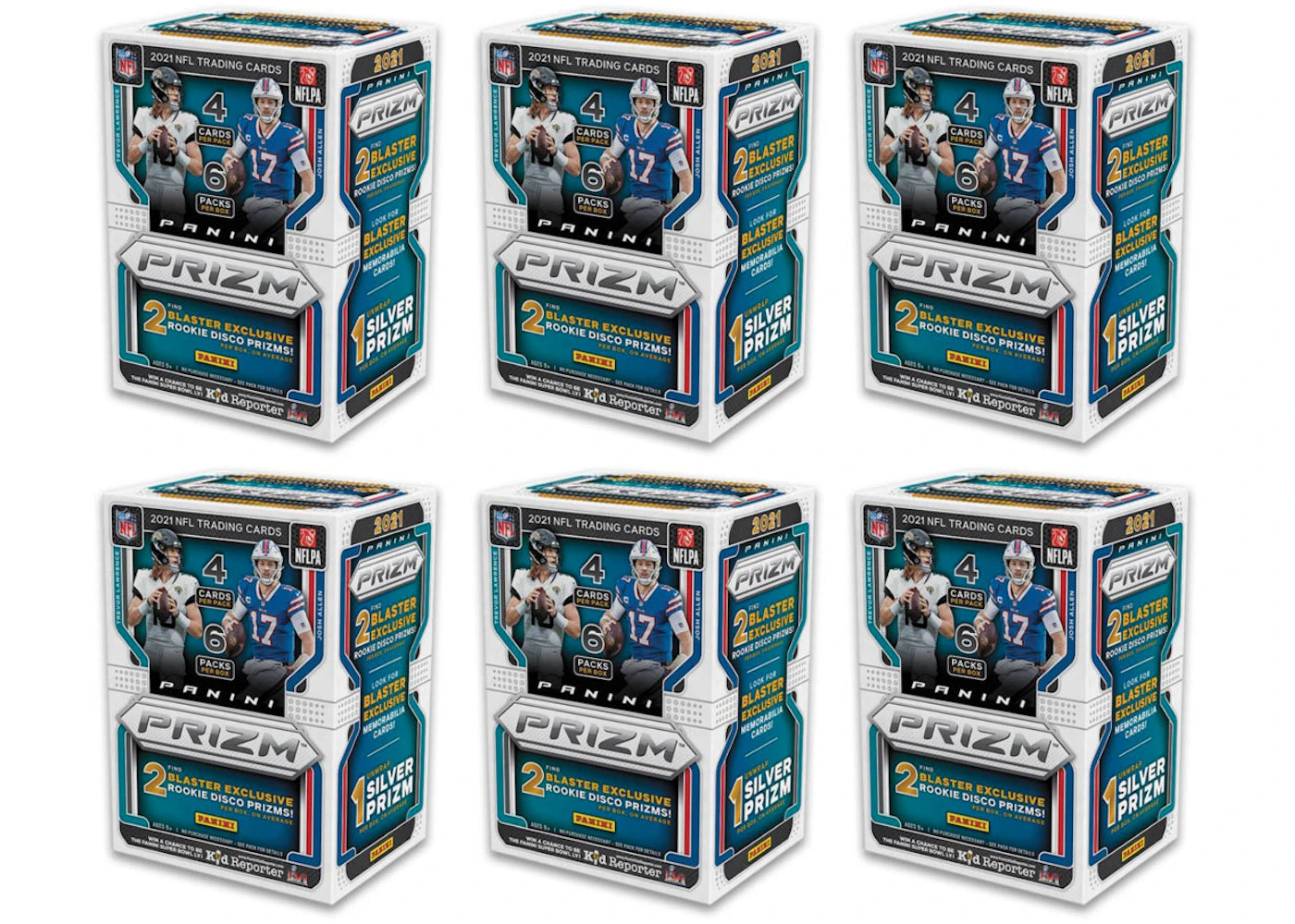 2021 Panini Prizm Football Blaster Box (Disco Prizms) 6x Lot