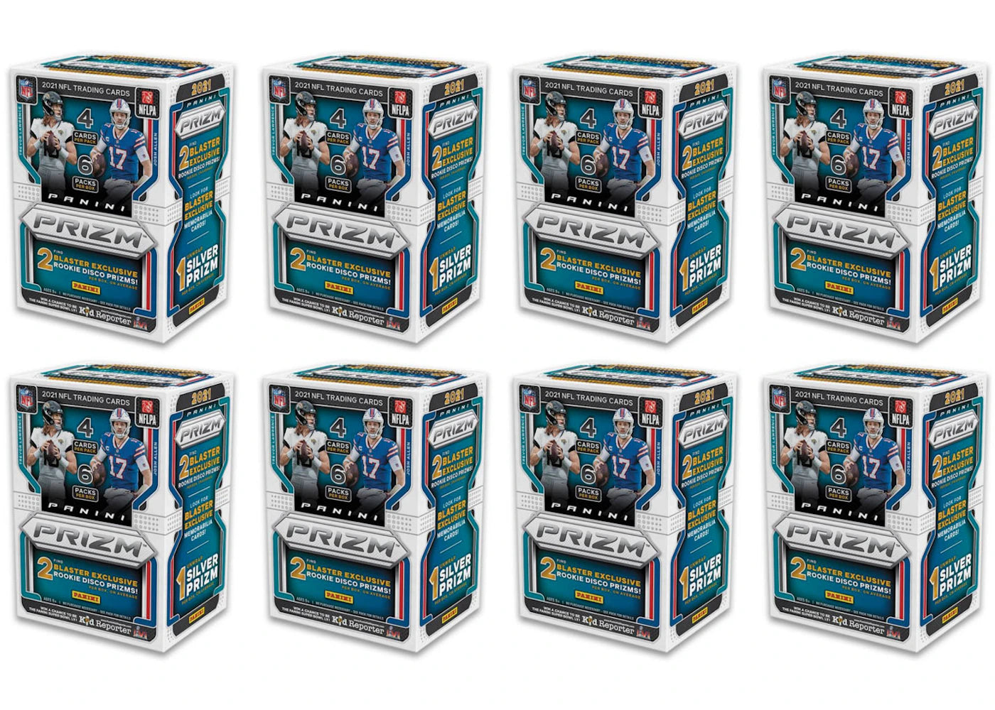 2021 Panini Prizm Football Blaster Box (Disco Prizms) 8x Lot