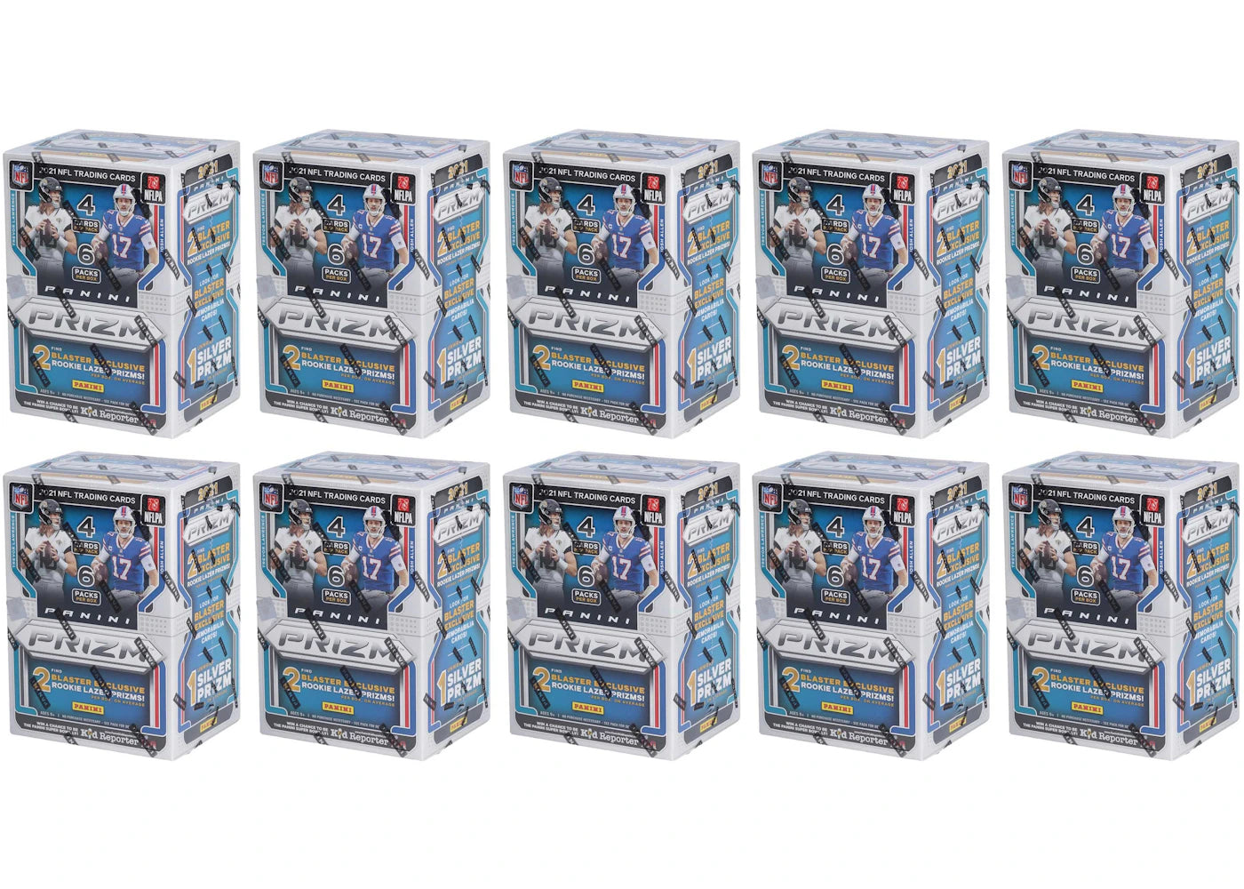 2021 Panini Prizm Football Blaster Box (Lazer Prizms) 10x Lot