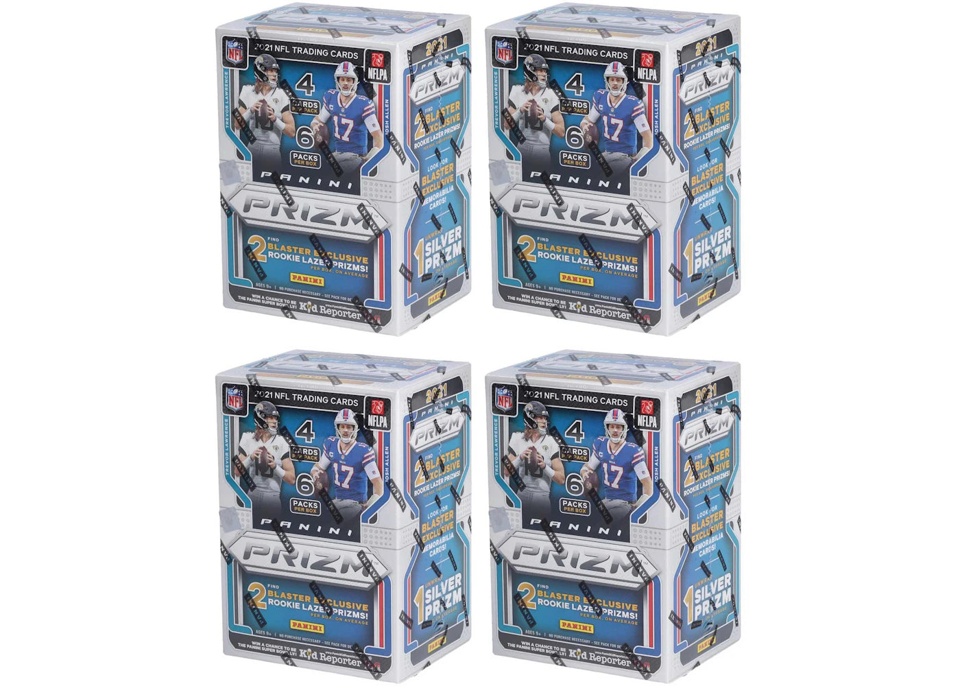2021 Panini Prizm Football Blaster Box (Lazer Prizms) 4x Lot