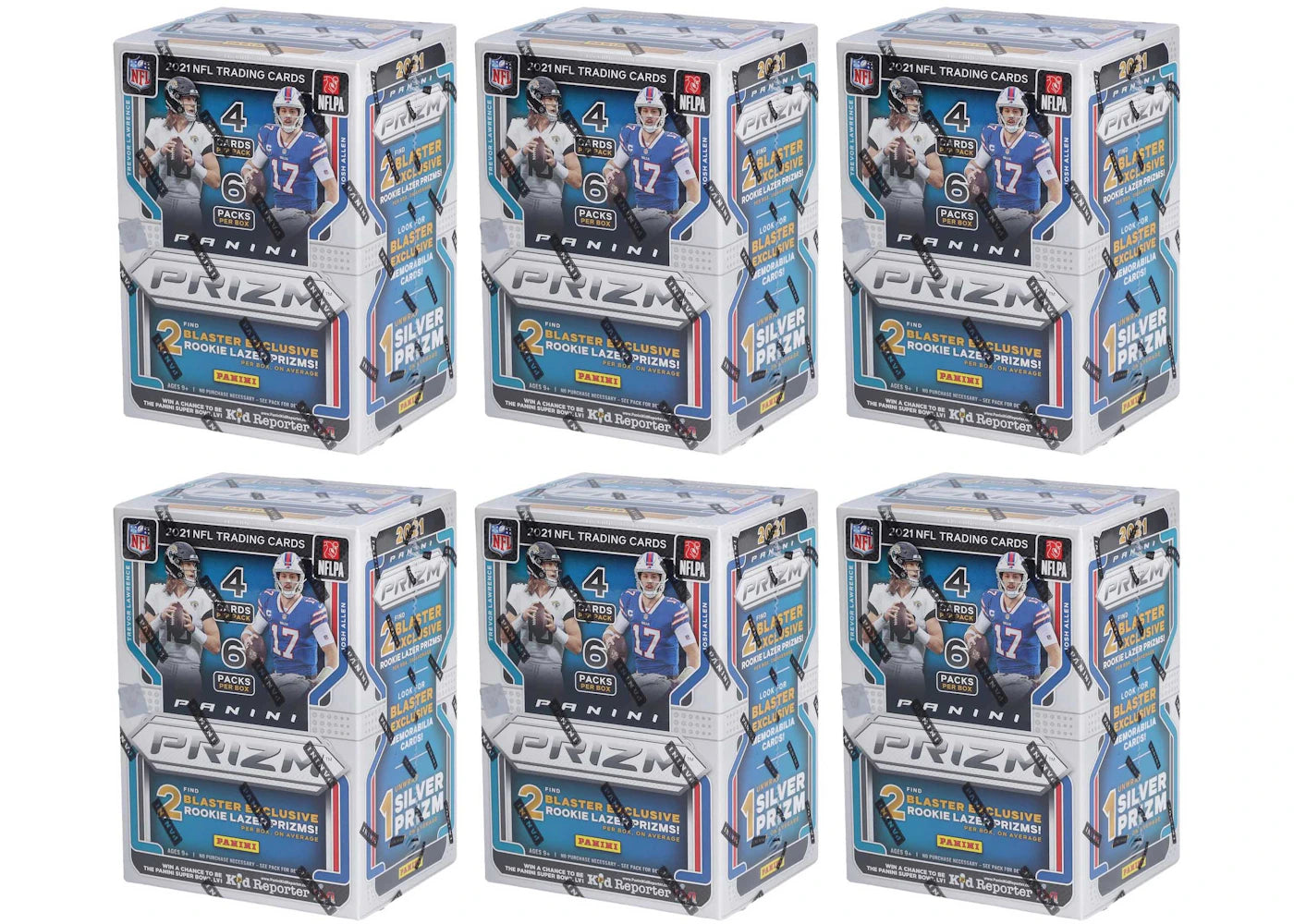 2021 Panini Prizm Football Blaster Box (Lazer Prizms) 6x Lot