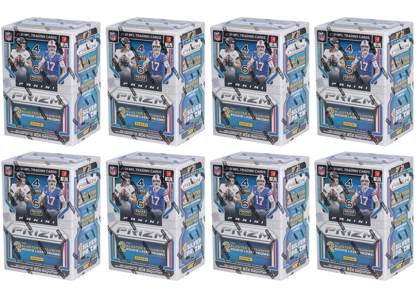 2021 Panini Prizm Football Blaster Box (Lazer Prizms) 8x Lot