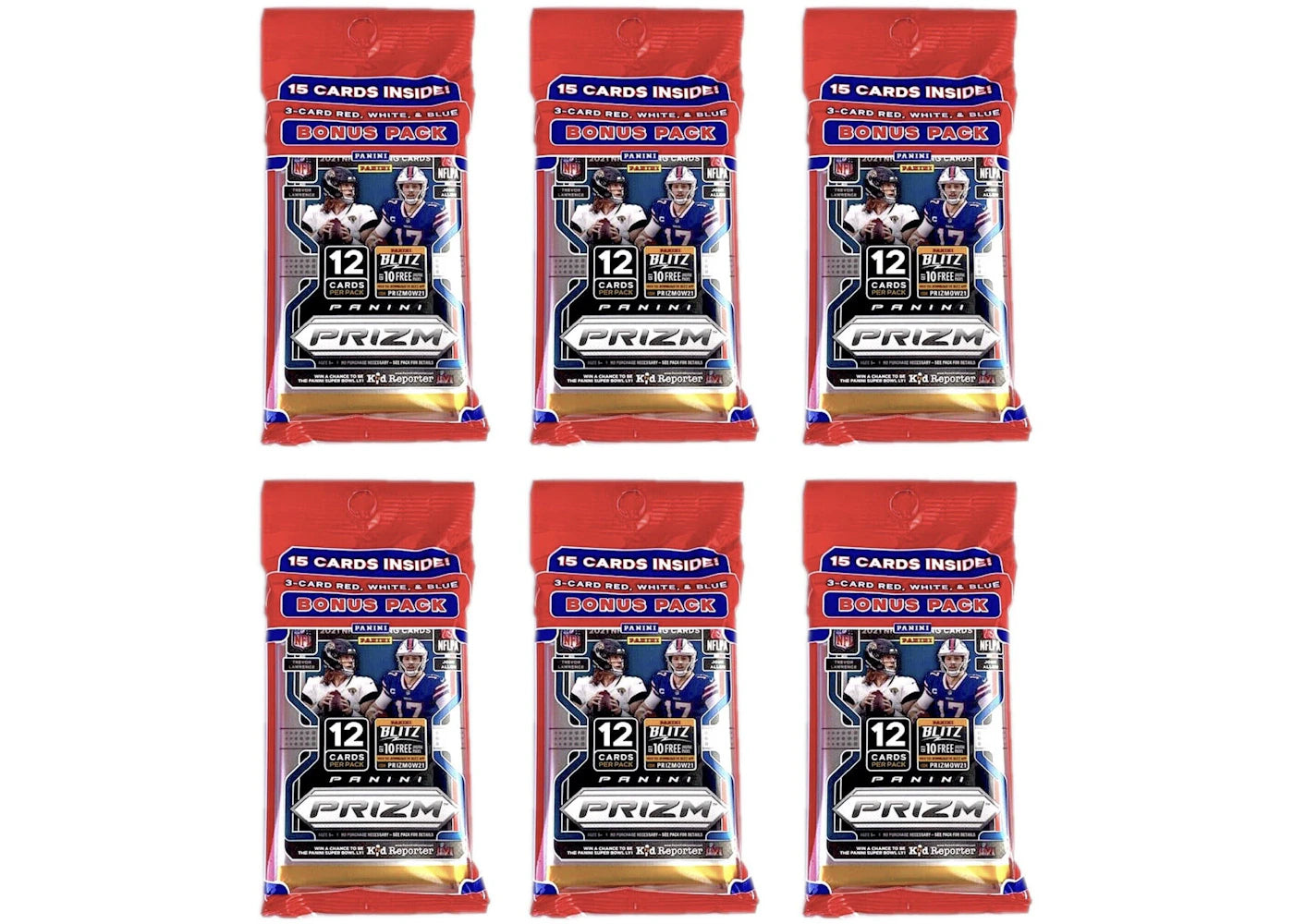 2021 Panini Prizm Football Cello Pack 6x Lot