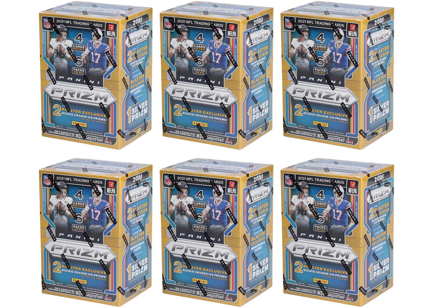 2021 Panini Prizm Football Fanatics Exclusive Blaster Box (Orange Ice Prizms) 6x Lot