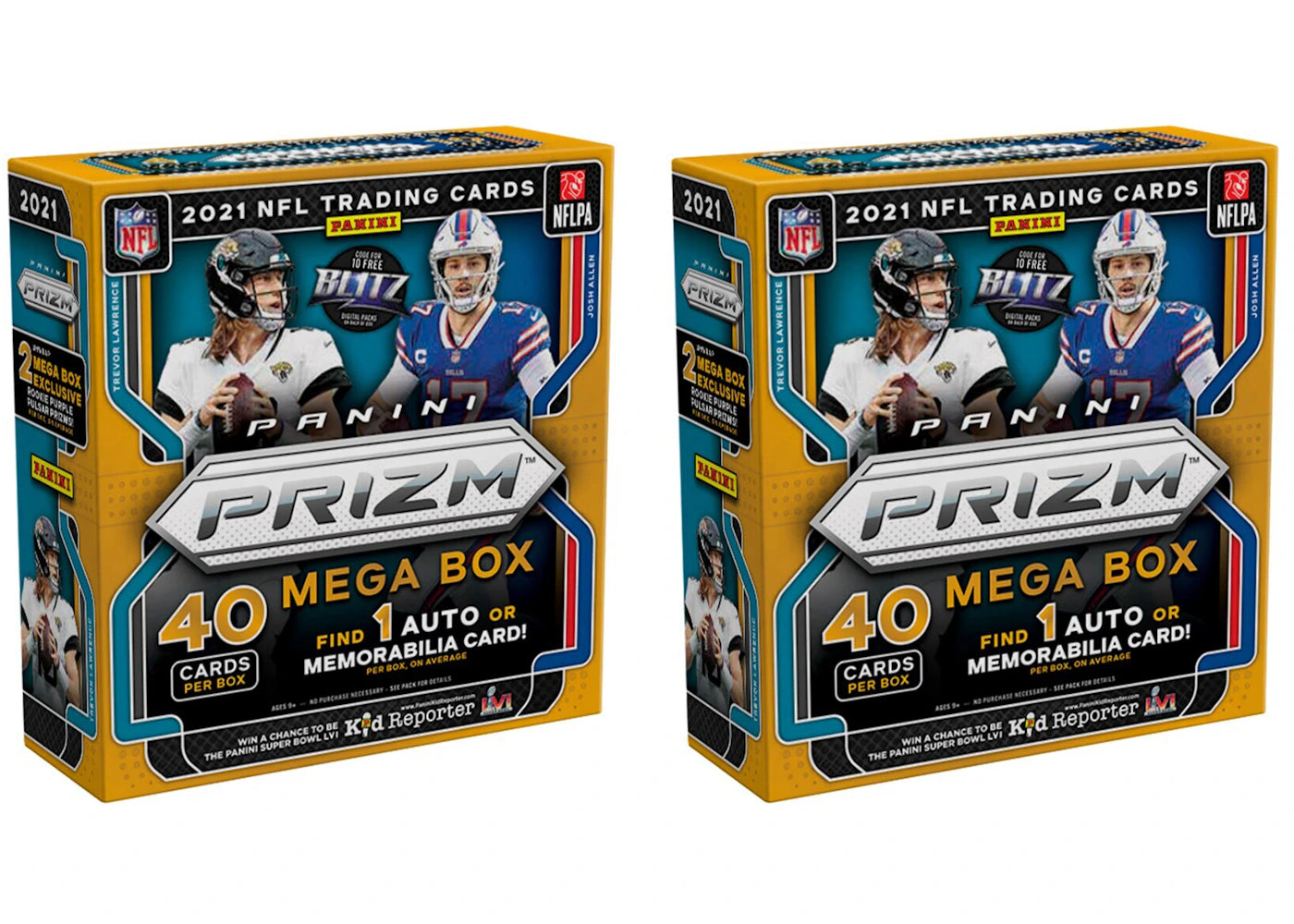 2021 Panini Prizm Football Fanatics Mega Box (Purple Pulsars) 2x Lot