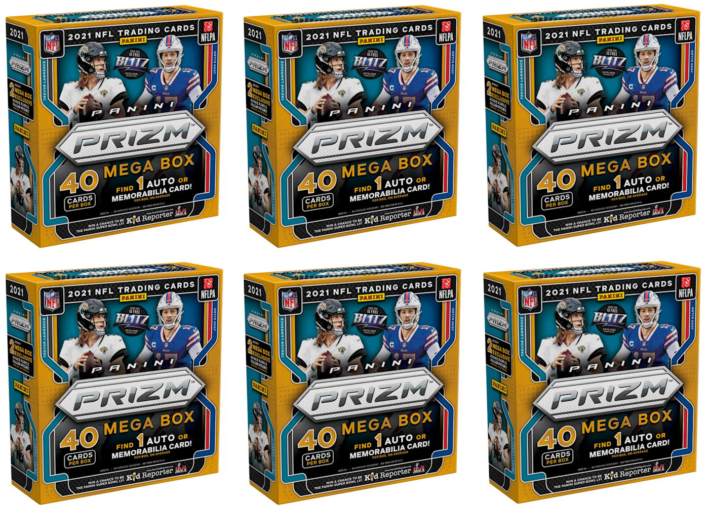 2021 Panini Prizm Football Fanatics Mega Box (Purple Pulsars) 6x Lot