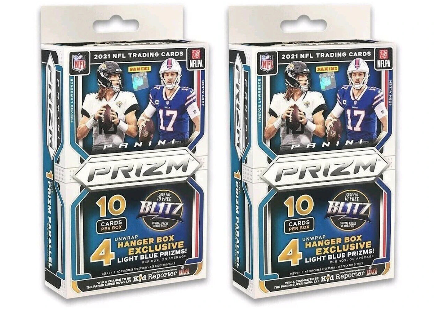 2021 Panini Prizm Football Hanger Box (Light Blue Prizms) 2x Lot