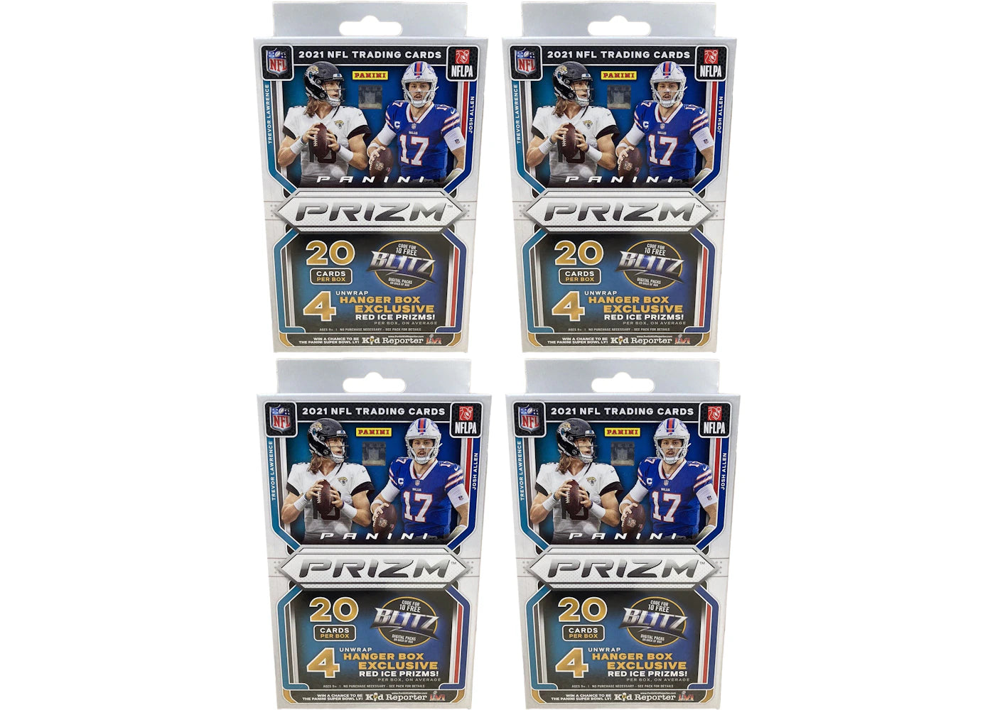 2021 Panini Prizm Football Hanger Box (Red Ice Prizms) 4x Lot