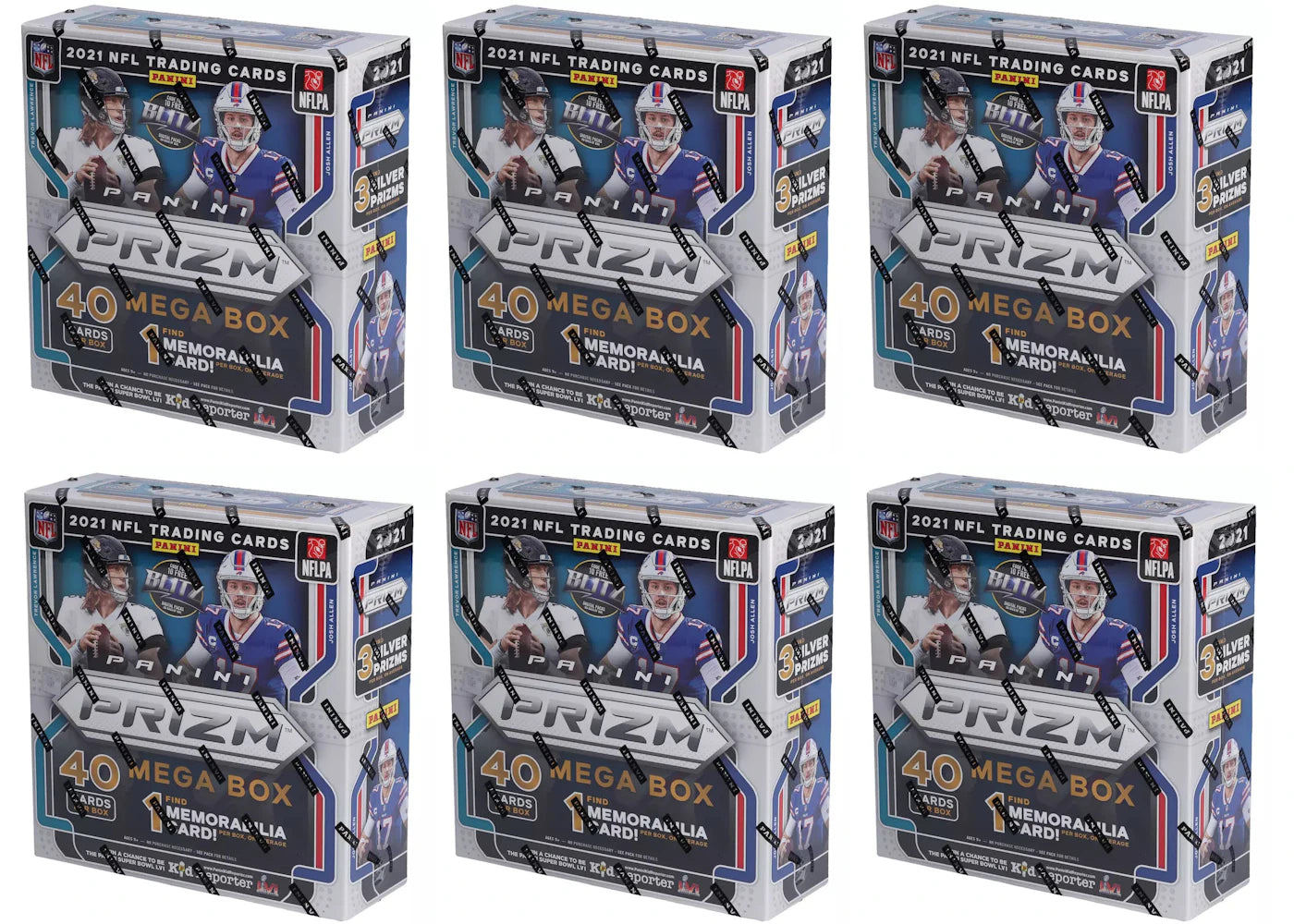 2021 Panini Prizm Football Mega Box (Green Pulsars) 6x Lot