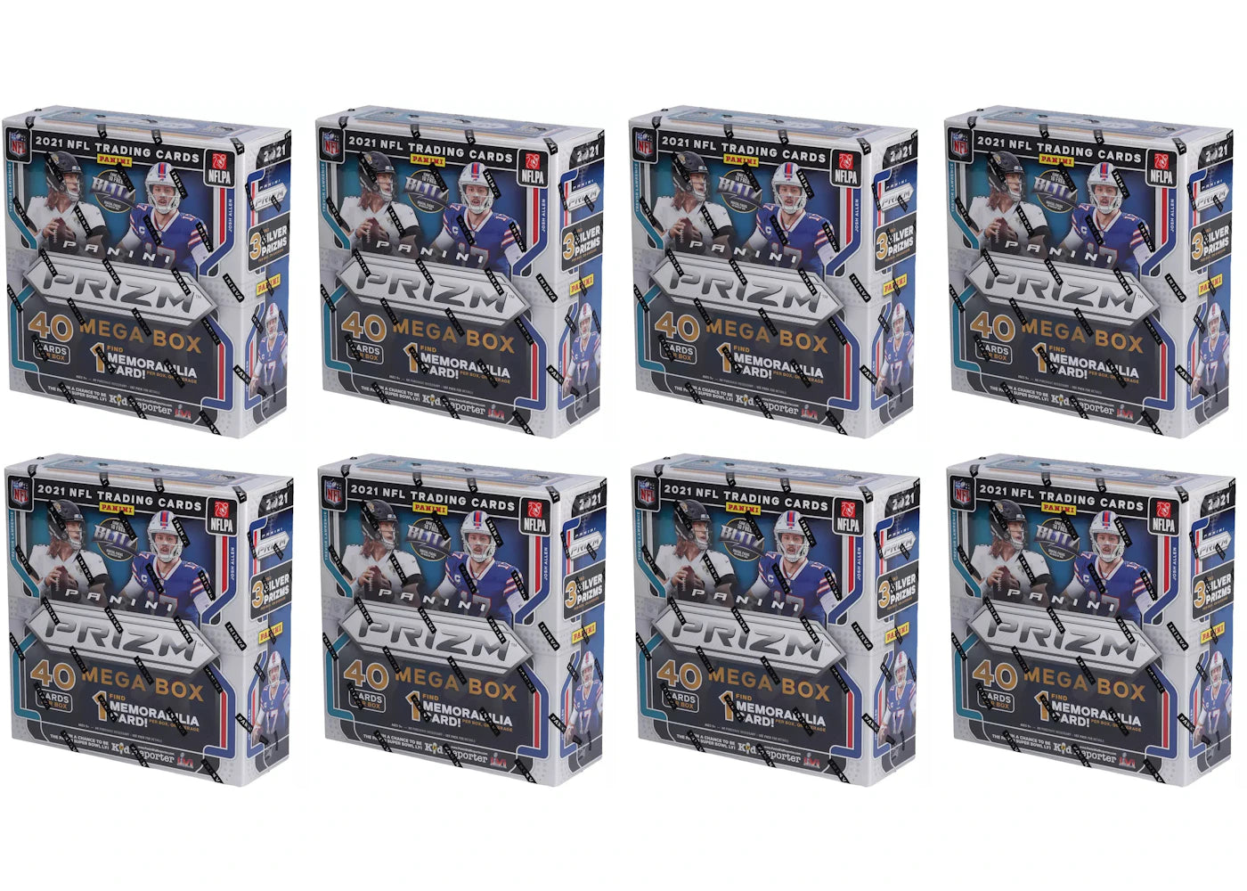 2021 Panini Prizm Football Mega Box (Green Pulsars) 8x Lot