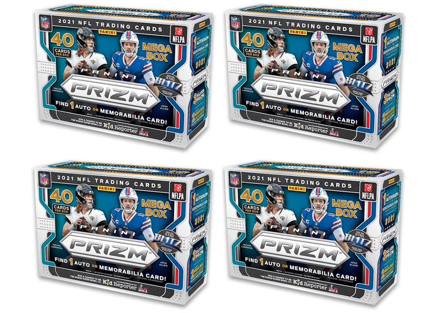 2021 Panini Prizm Football Mega Box (Pink Prizms) 4x Lot