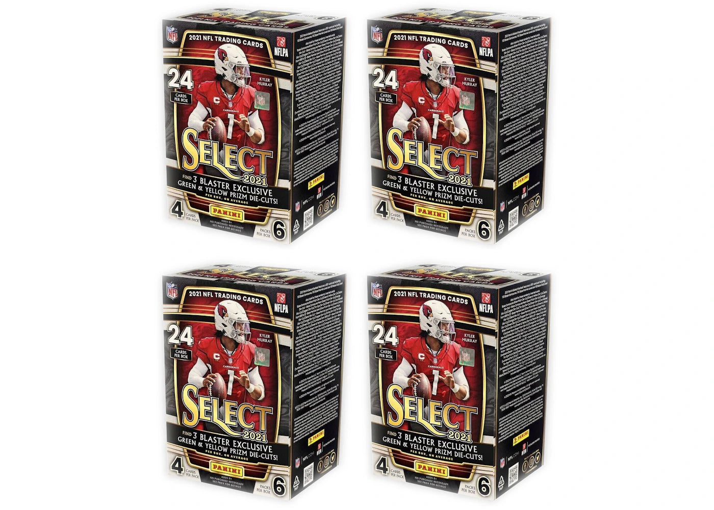 2021 Panini Select Football Blaster Box (Green & Yellow Prizm Die-Cuts) 4x Lot