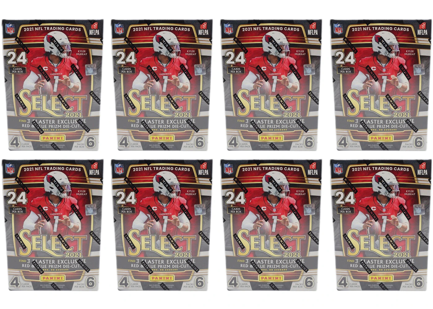 2021 Panini Select Football Blaster Box (Red & Blue Prizm Die-Cuts) 8x Lot
