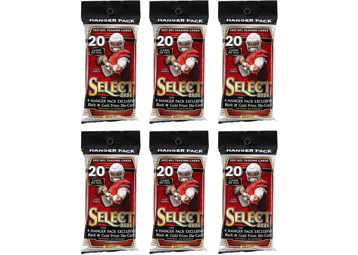 2021 Panini Select Football Hanger Pack (Black & Gold Die-Cuts) 6x Lot