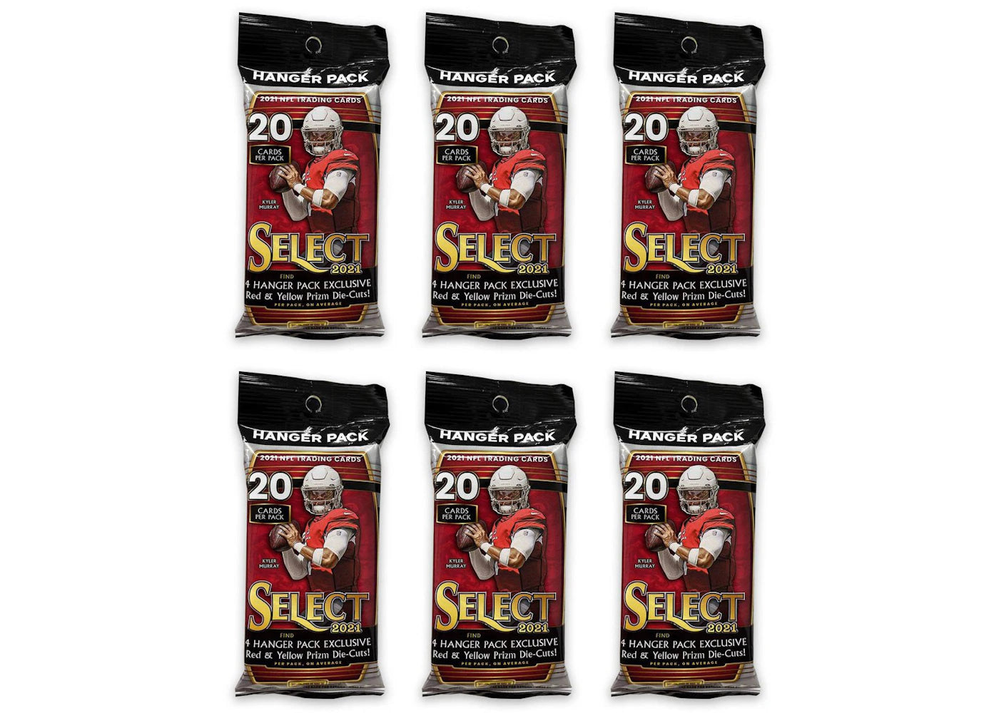2021 Panini Select Football Hanger Pack (Red & Yellow Die-Cuts) 6x Lot