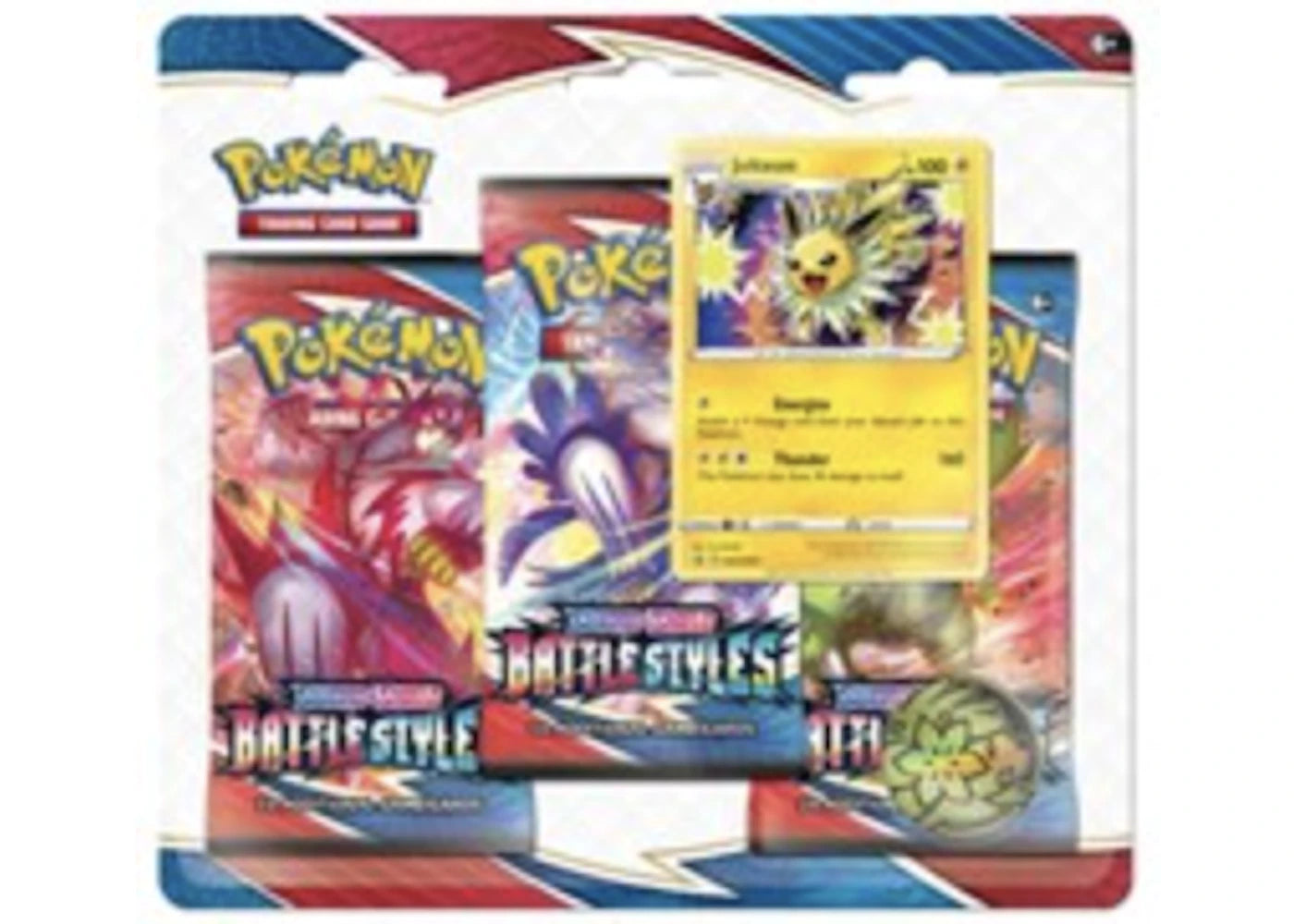 Pokémon TCG Sword & Shield Battle Styles 3 Pack Blister Jolteon