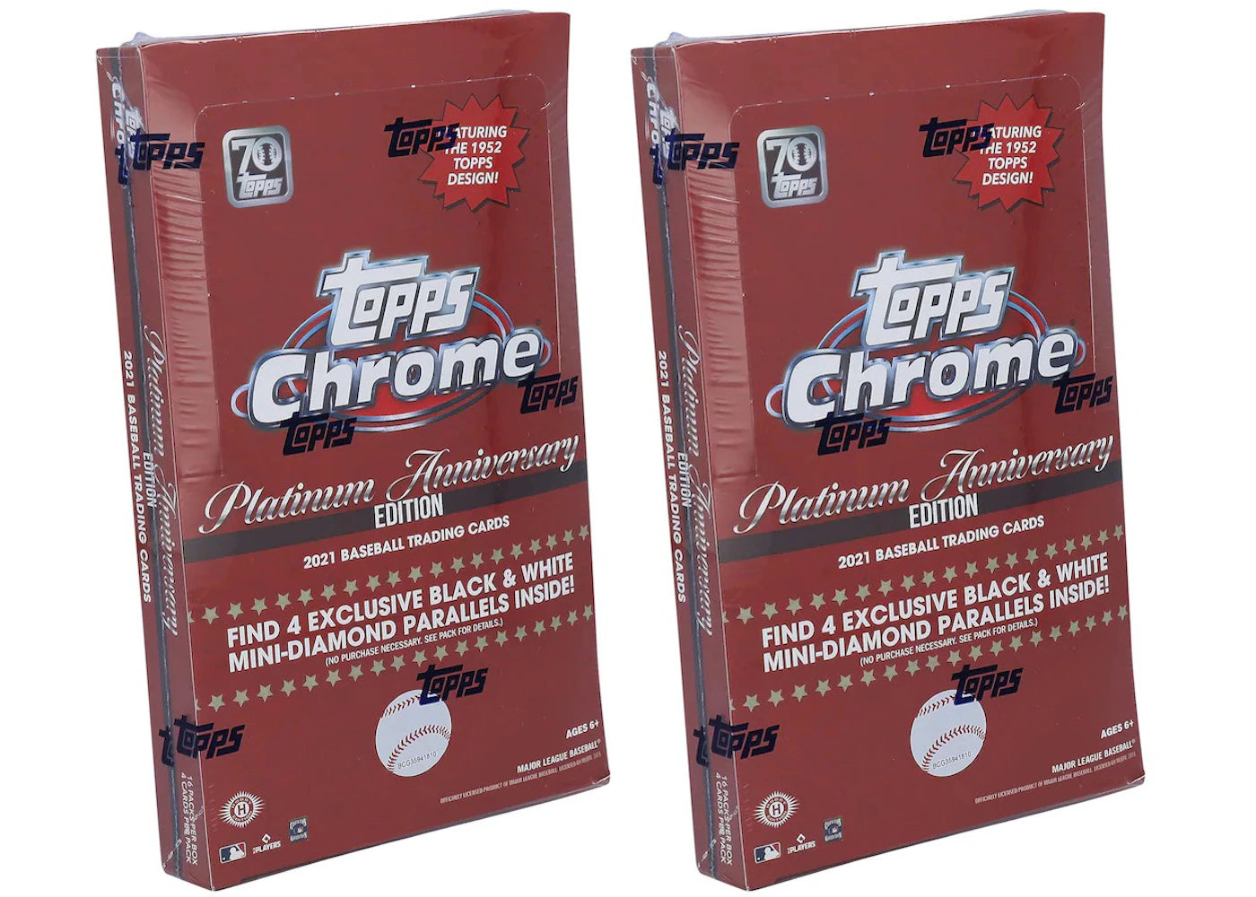 2021 Topps Chrome Platinum Anniversary Baseball Hobby Lite Box 2x Lot