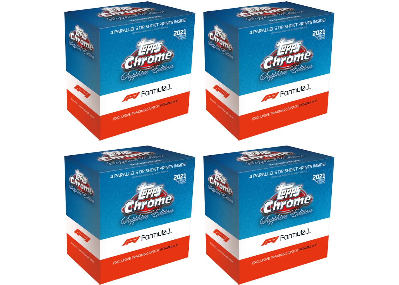 2021 Topps Chrome Sapphire Edition Formula 1 Racing Box 4x Lot