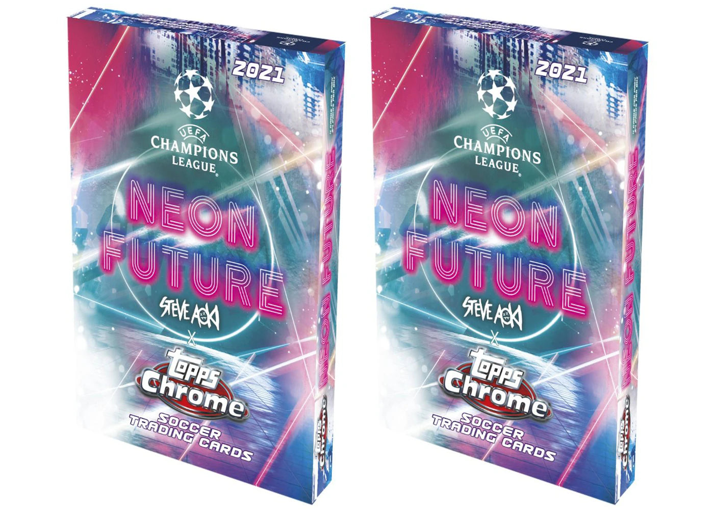 2021 Topps Chrome Steve Aoki UEFA Champions League Soccer Hobby Box 2x Lot