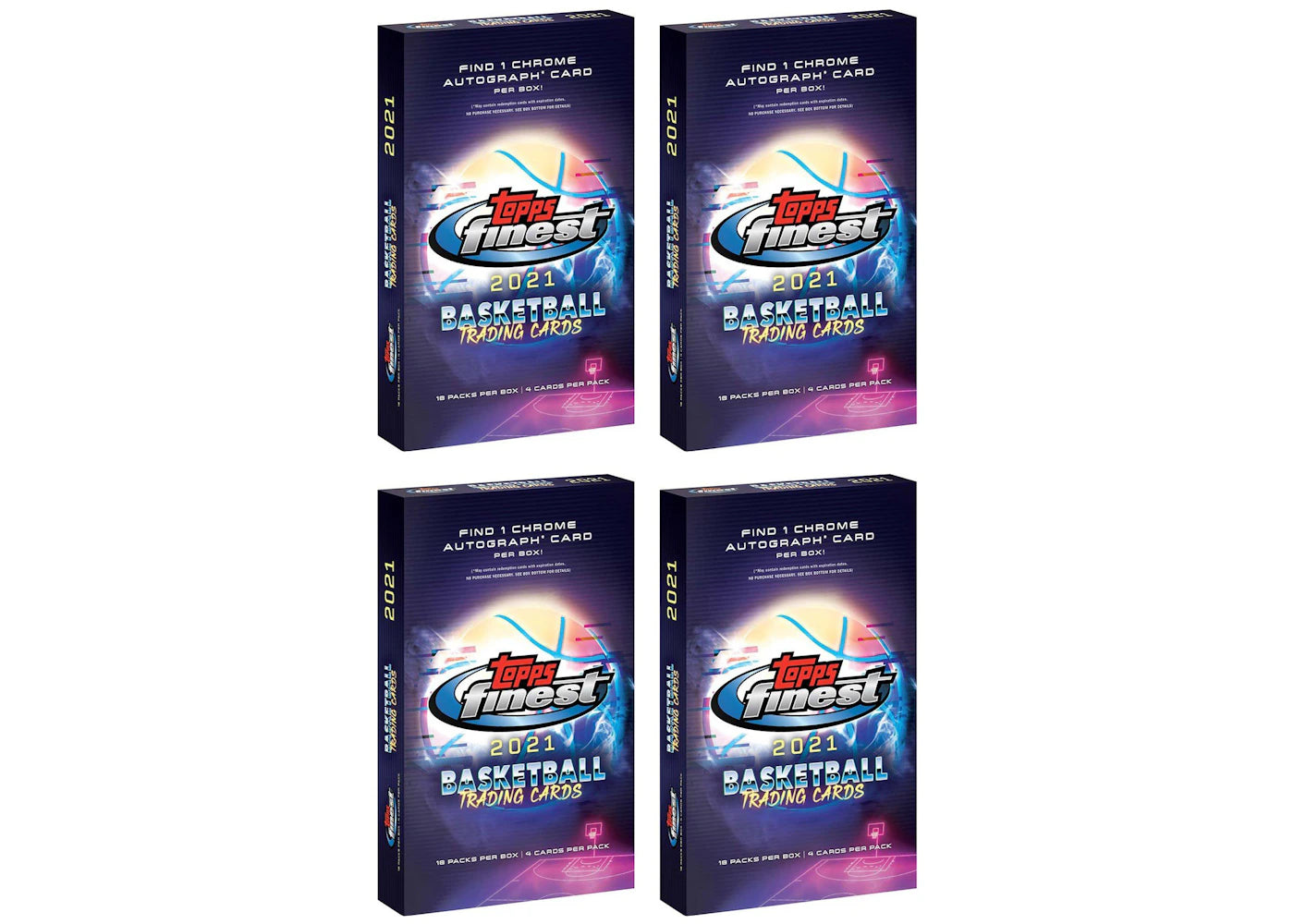 2021 Topps Finest Basketball Hobby Box 4x Lot