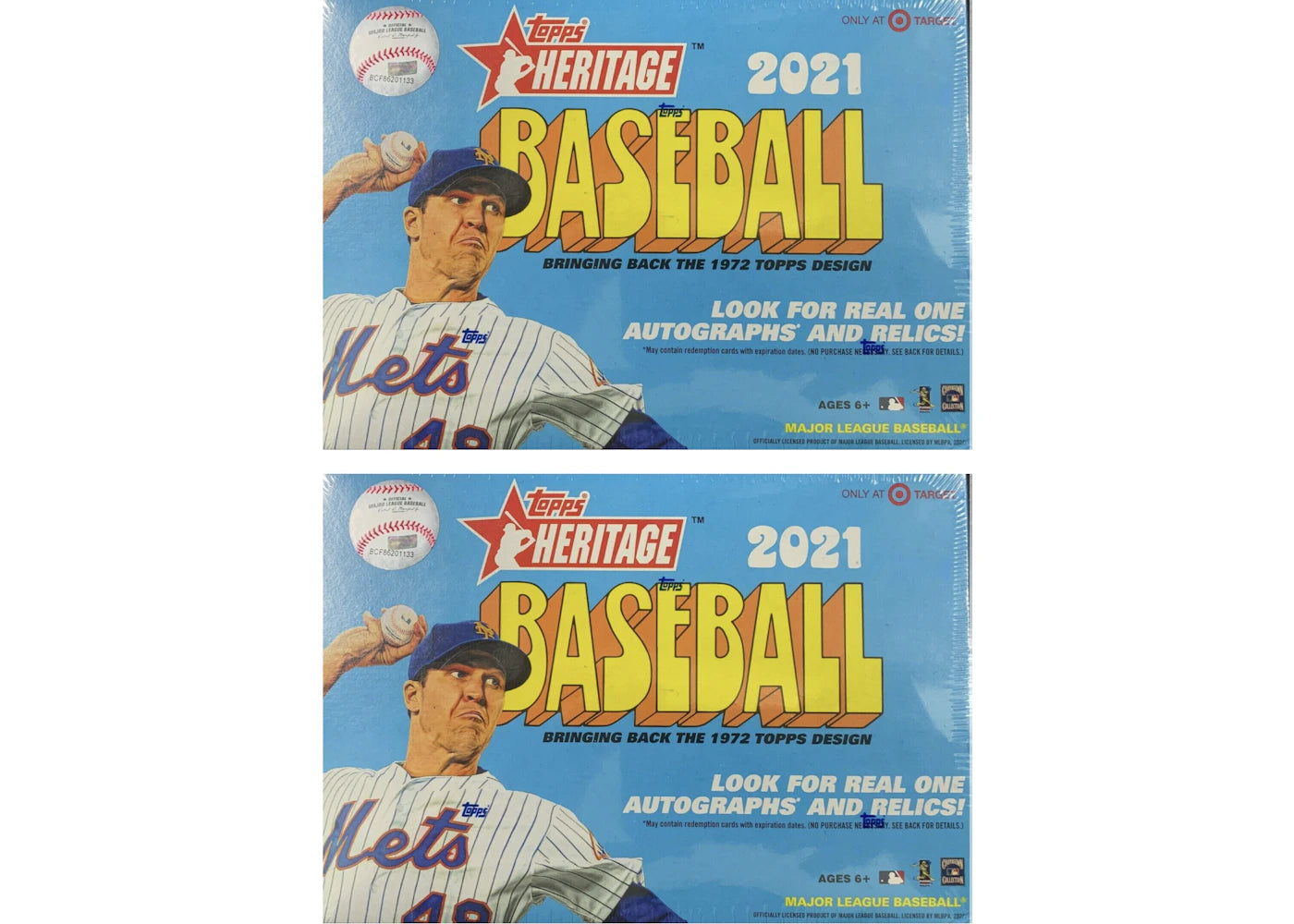 2021 Topps Heritage Baseball Target Mega Box 2x Lot (17 Packs)