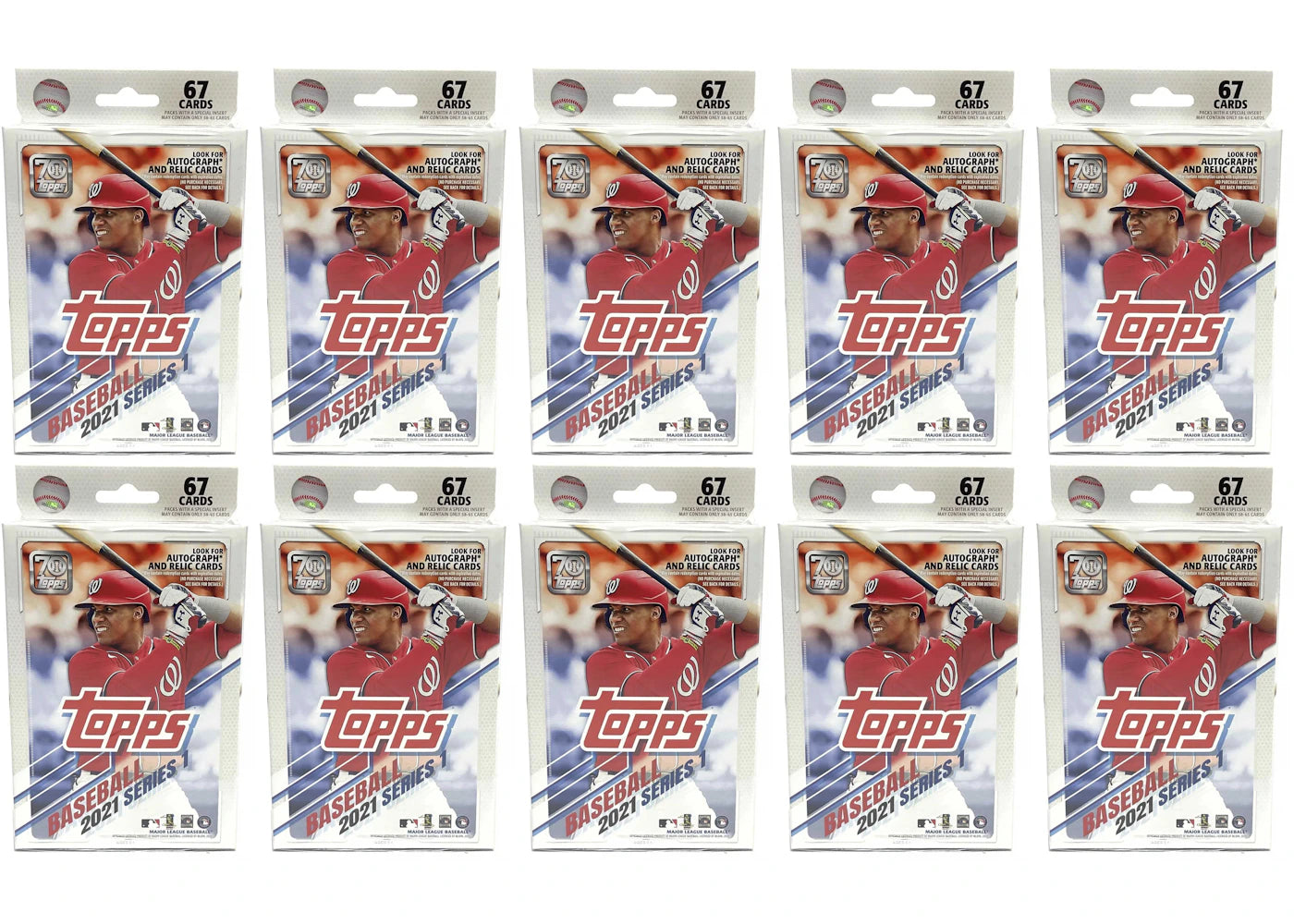 2021 Topps Series 1 Baseball Hanger Box (Autograph and Relic Cards) 10x Lot