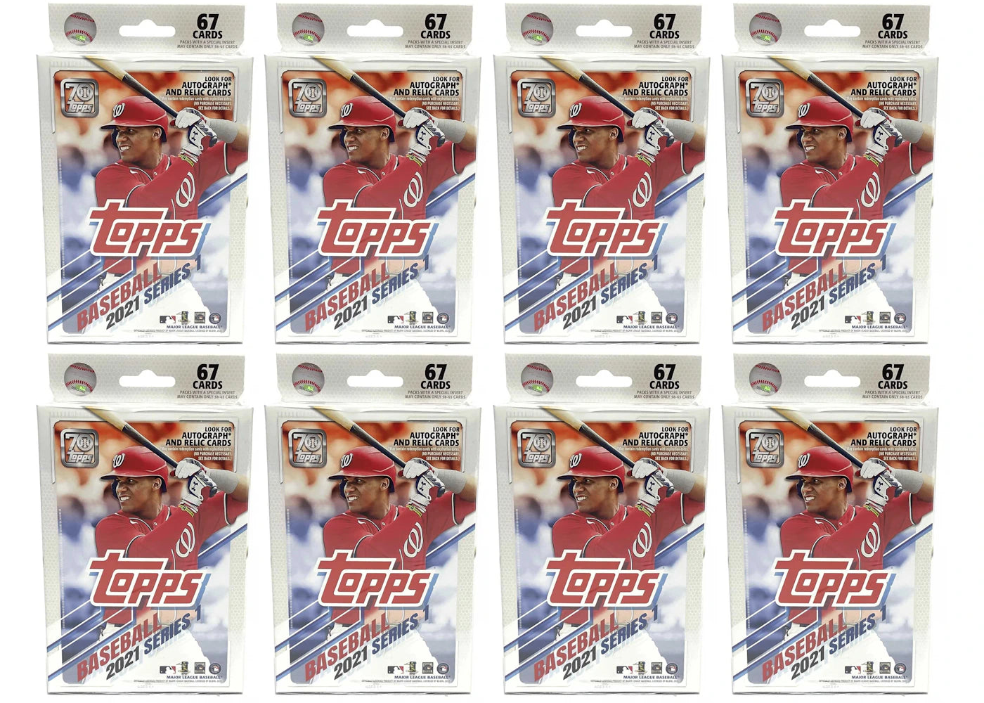 2021 Topps Series 1 Baseball Hanger Box (Autograph and Relic Cards) 8x Lot