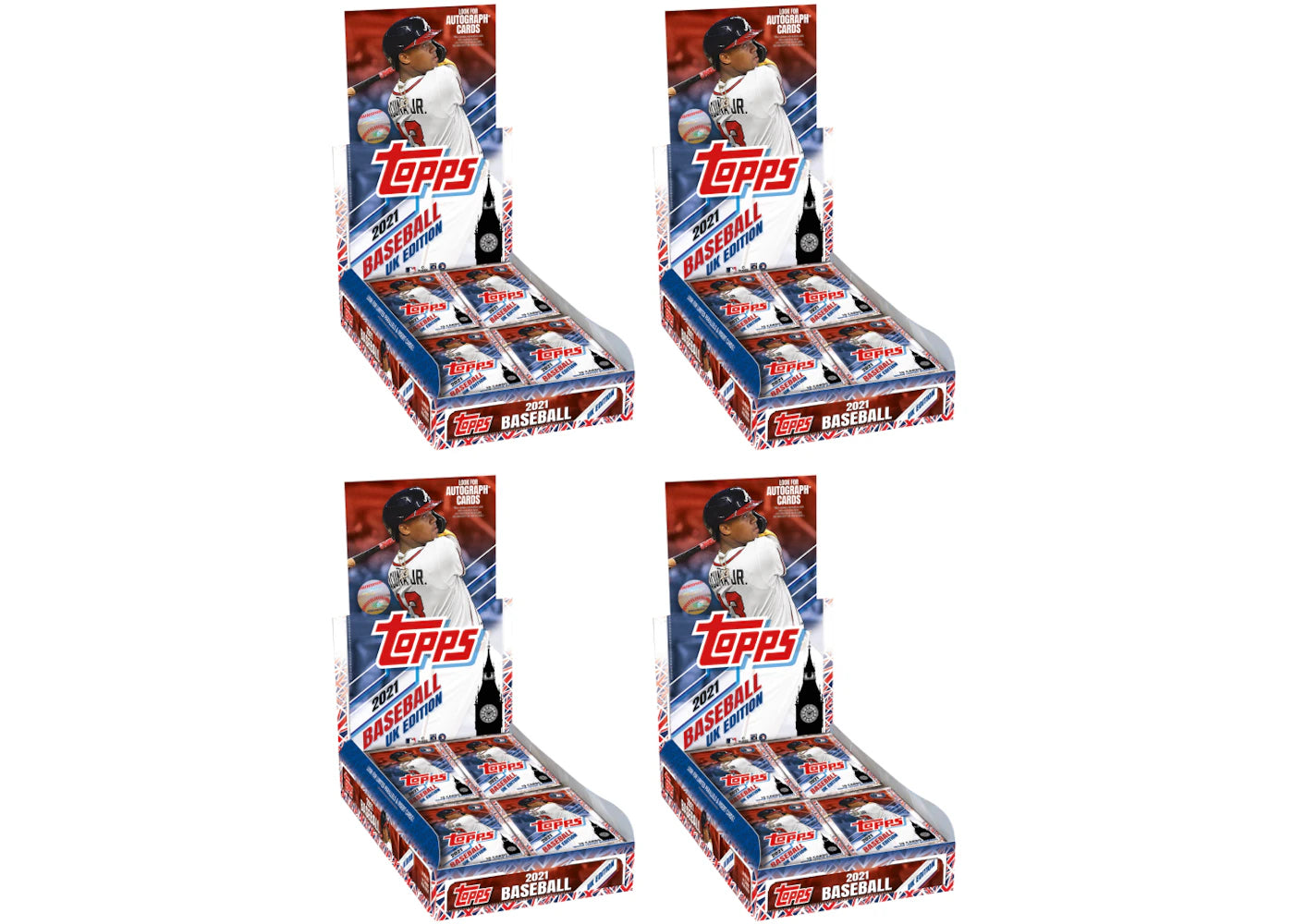 2021 Topps UK Edition Baseball Hobby Box 4x Lot