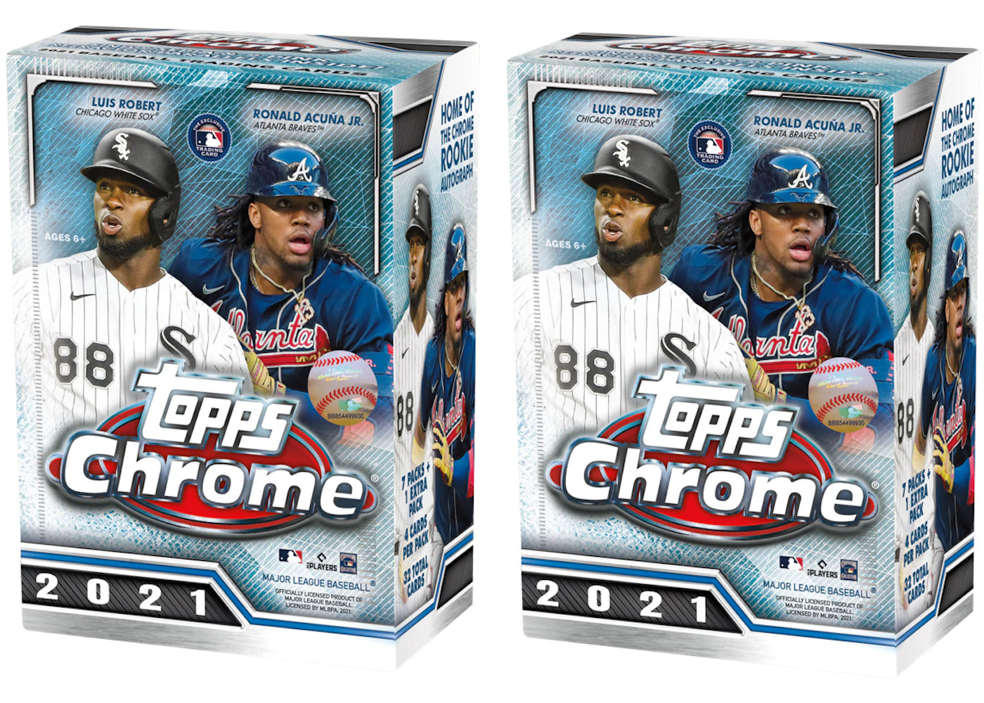 2021 Topps Chrome Baseball Blaster Box 2x Lot