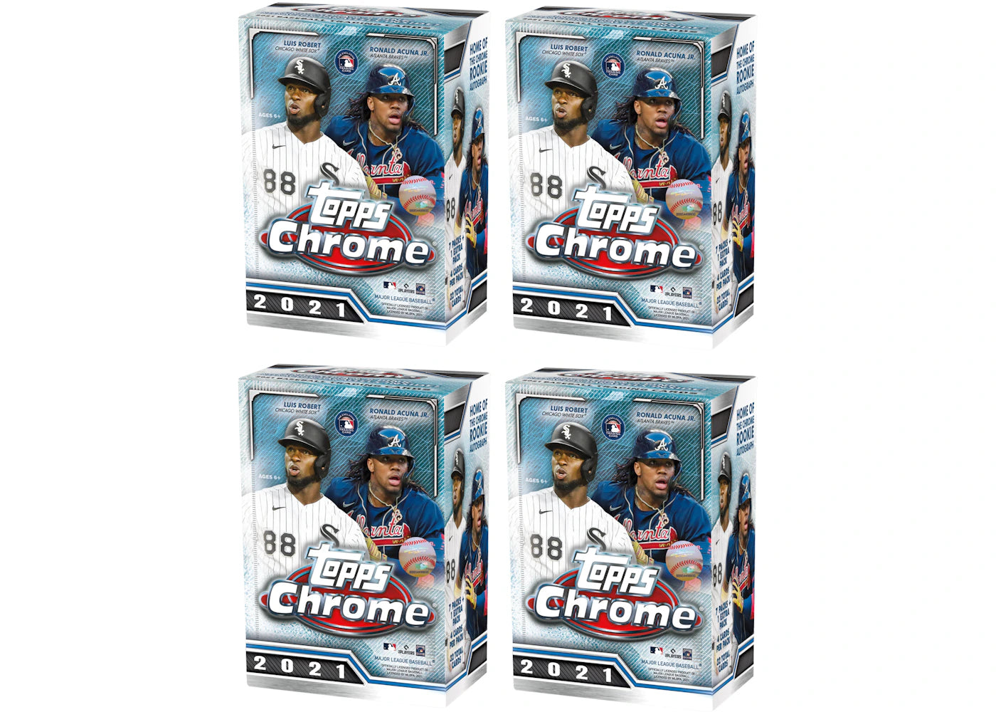 2021 Topps Chrome Baseball Blaster Box 4x Lot