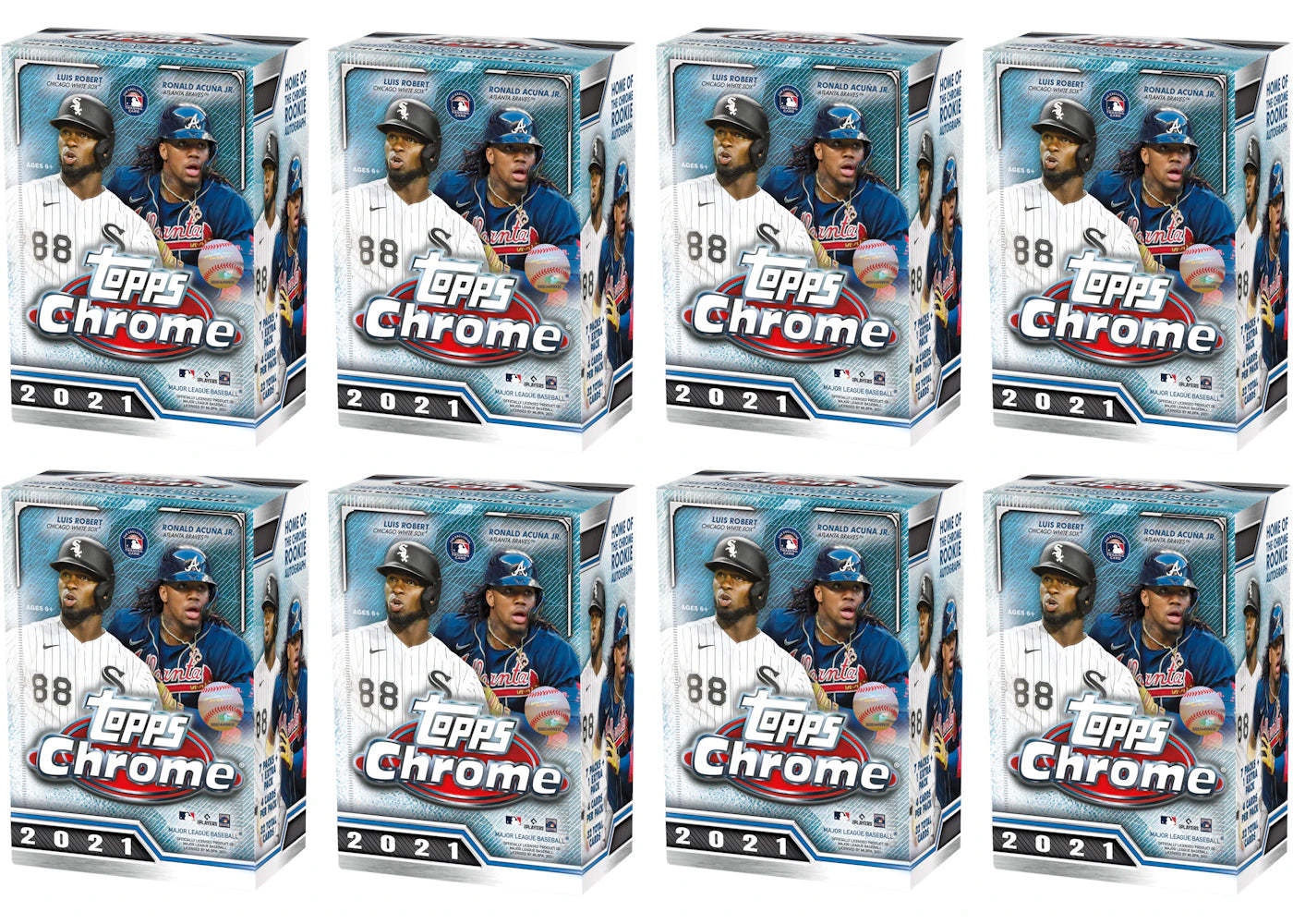 2021 Topps Chrome Baseball Blaster Box 8x Lot