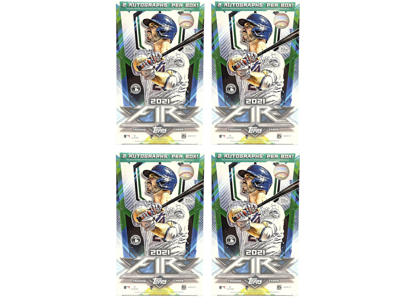 2021 Topps Fire Baseball Hobby Box 4x Lot