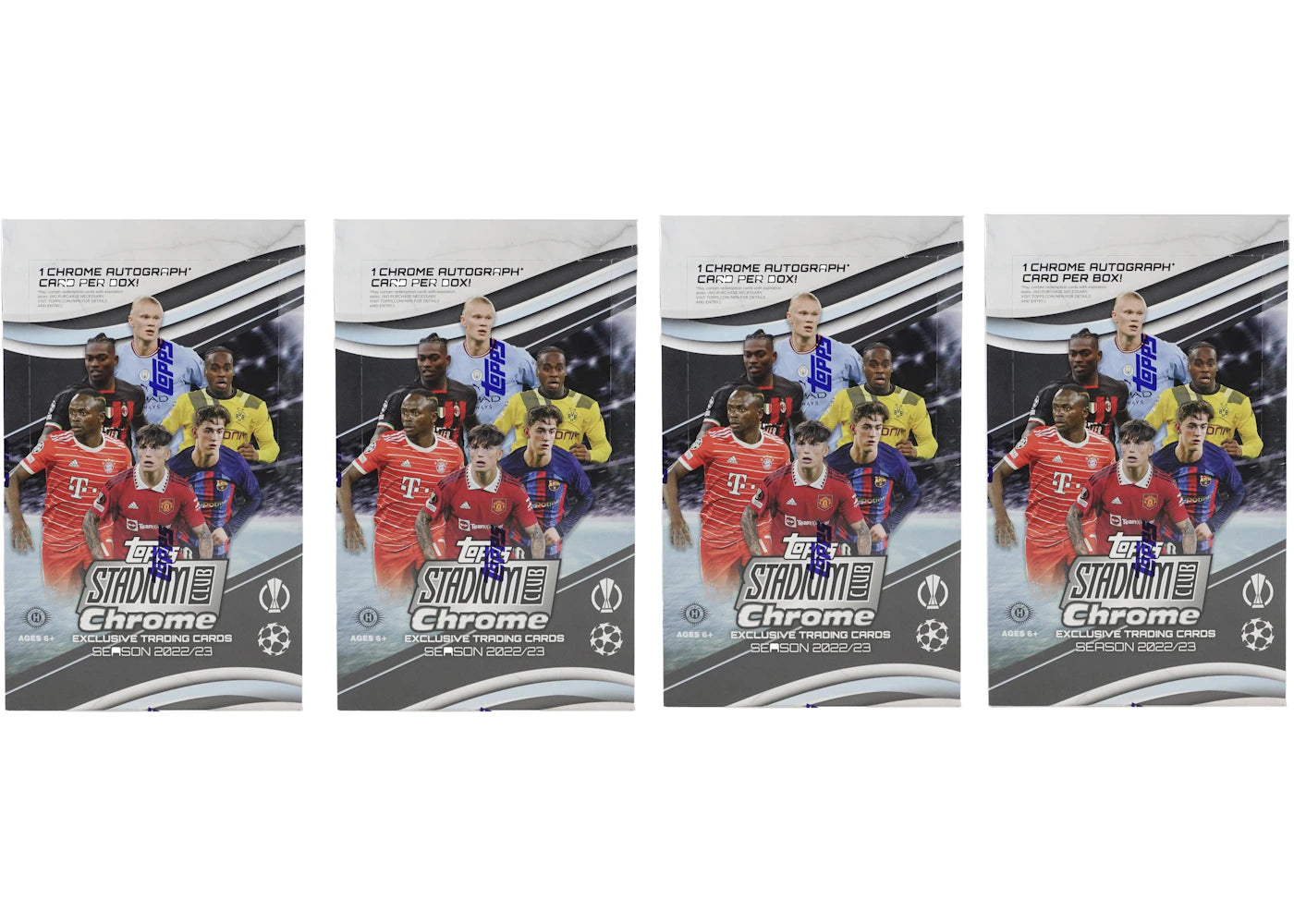 2022-23 Topps UEFA Stadium Club Chrome Soccer Hobby Box 4x Lot